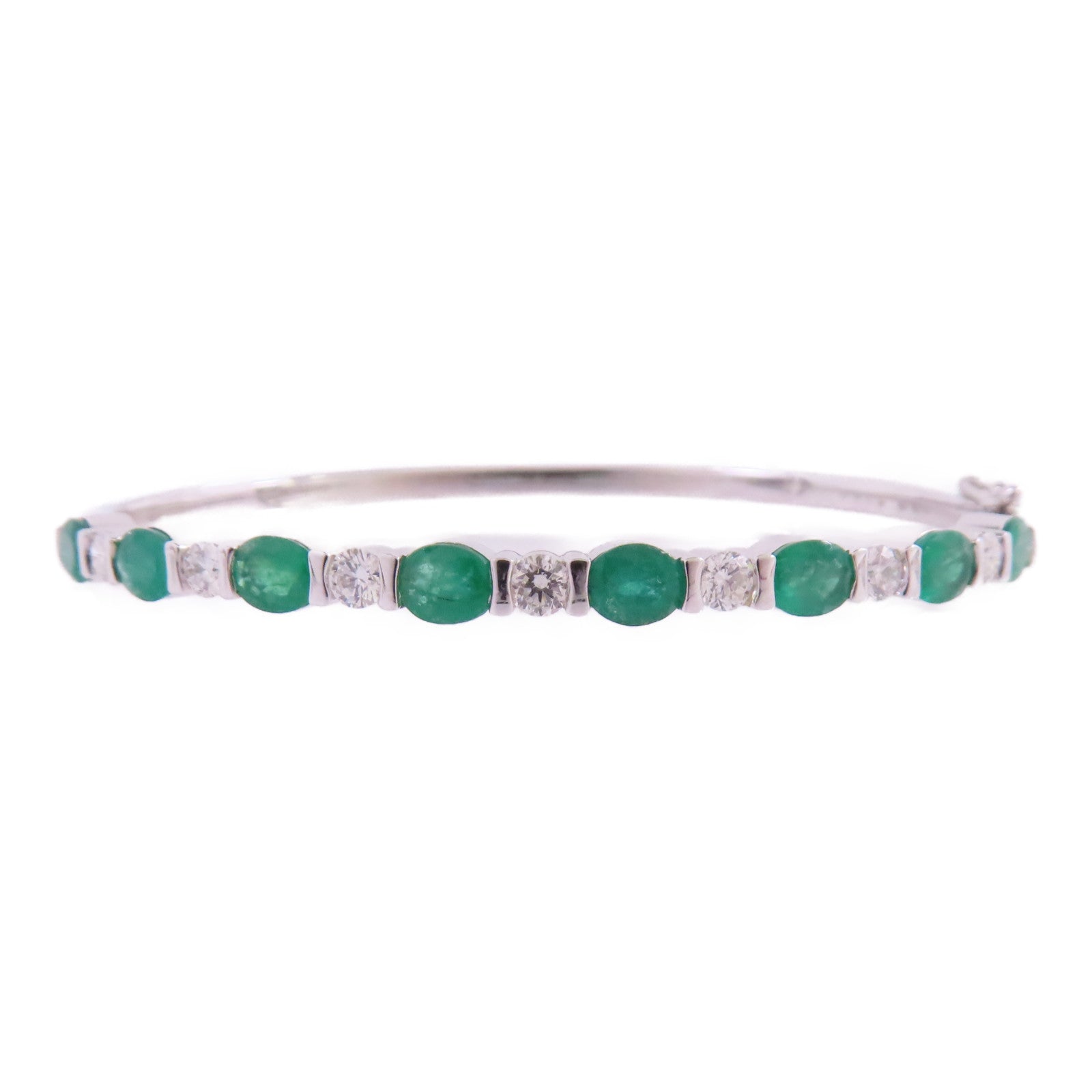 JEWELRY 18K白金/綠寶石/鑽石Emerald Diamond Bangle手鐲