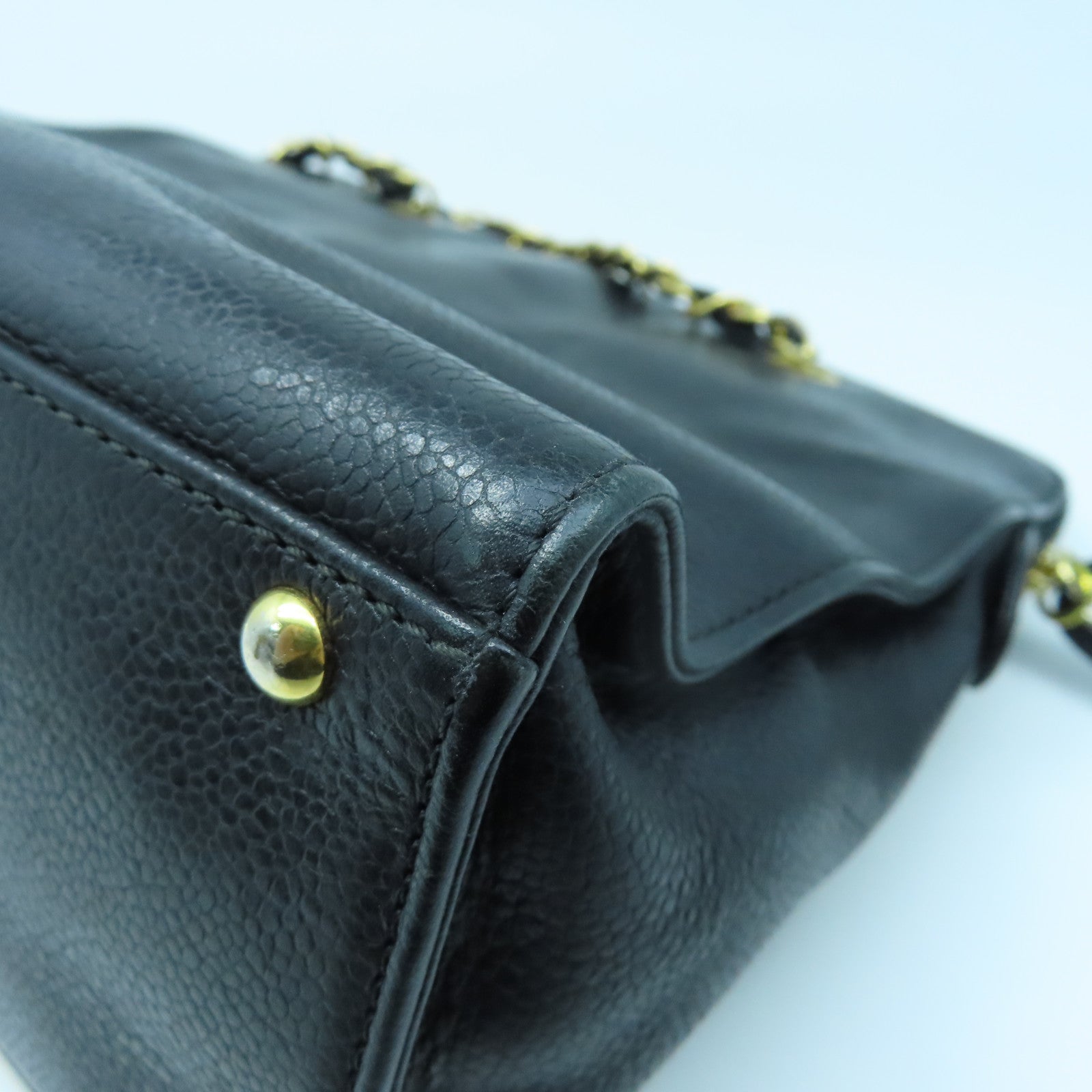 CHANEL 【激減優惠】牛皮皮革Shoulder Tote金扣鏈帶肩背袋黑色