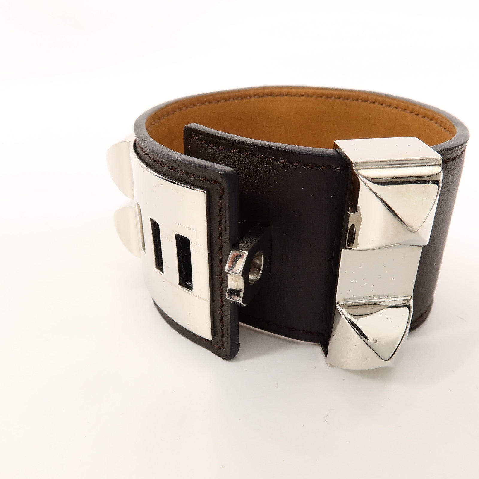 HERMES Swift皮革Collier De Chien Bracelet手帶Ebene