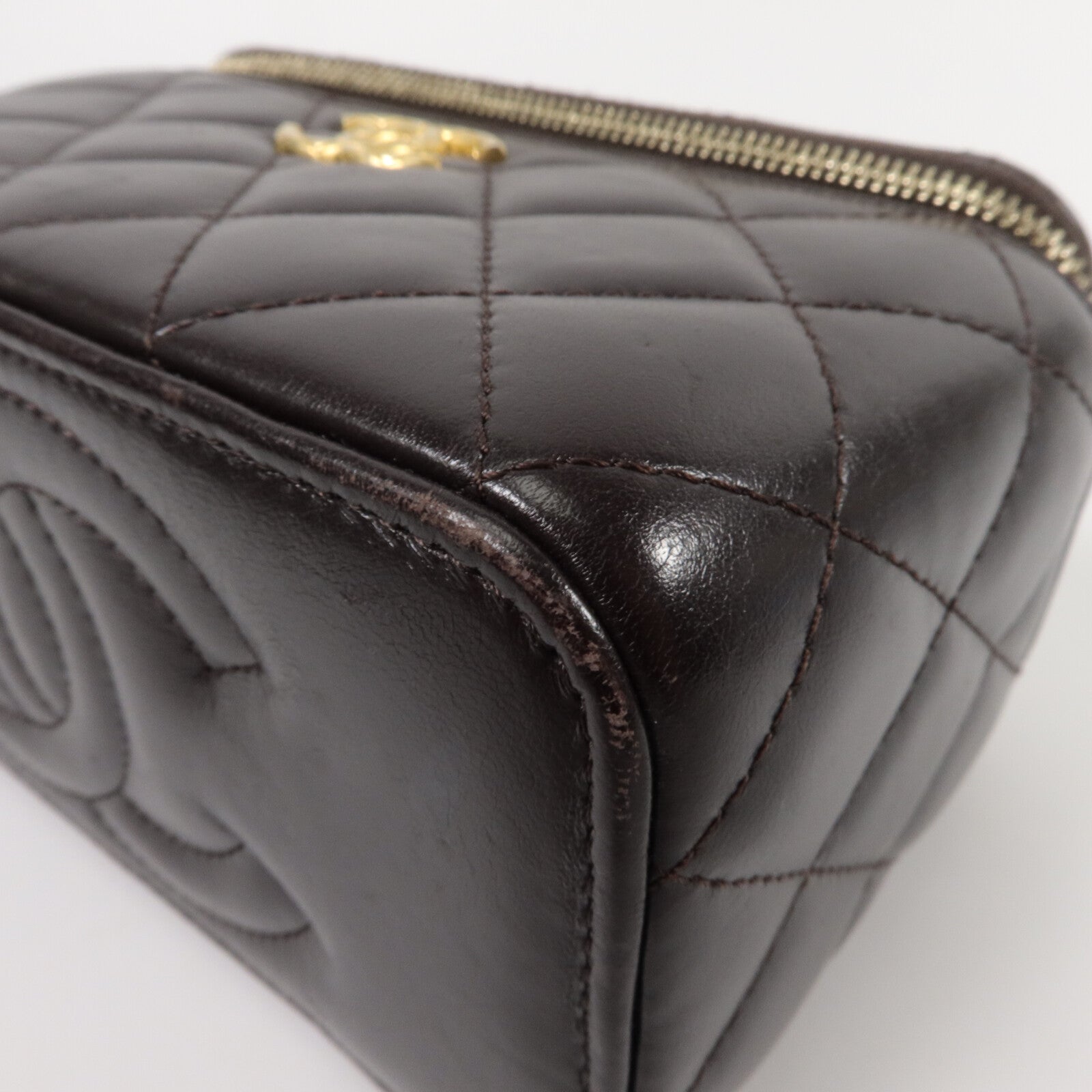 CHANEL 羊皮皮革Vanity Case鏈帶肩背袋
