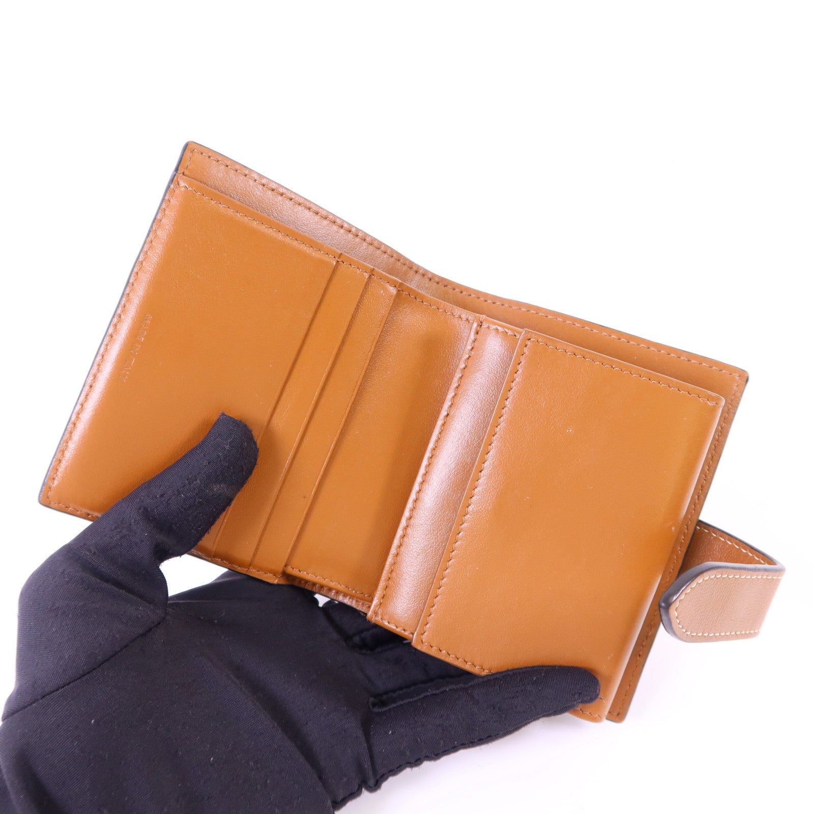 CELINE 塗層帆布/牛皮皮革Wallet金扣錢包