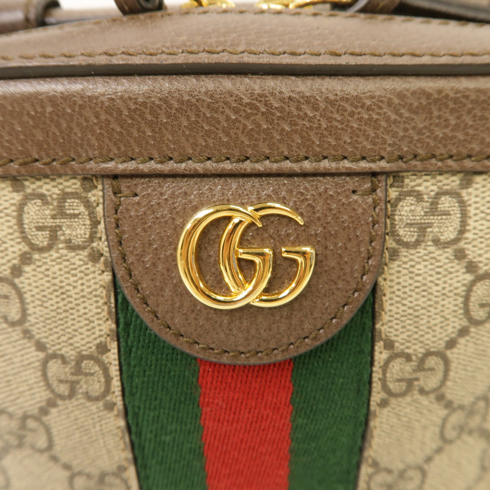 GUCCI 塗層帆布Ophidia GG Mini金扣肩背袋棕色