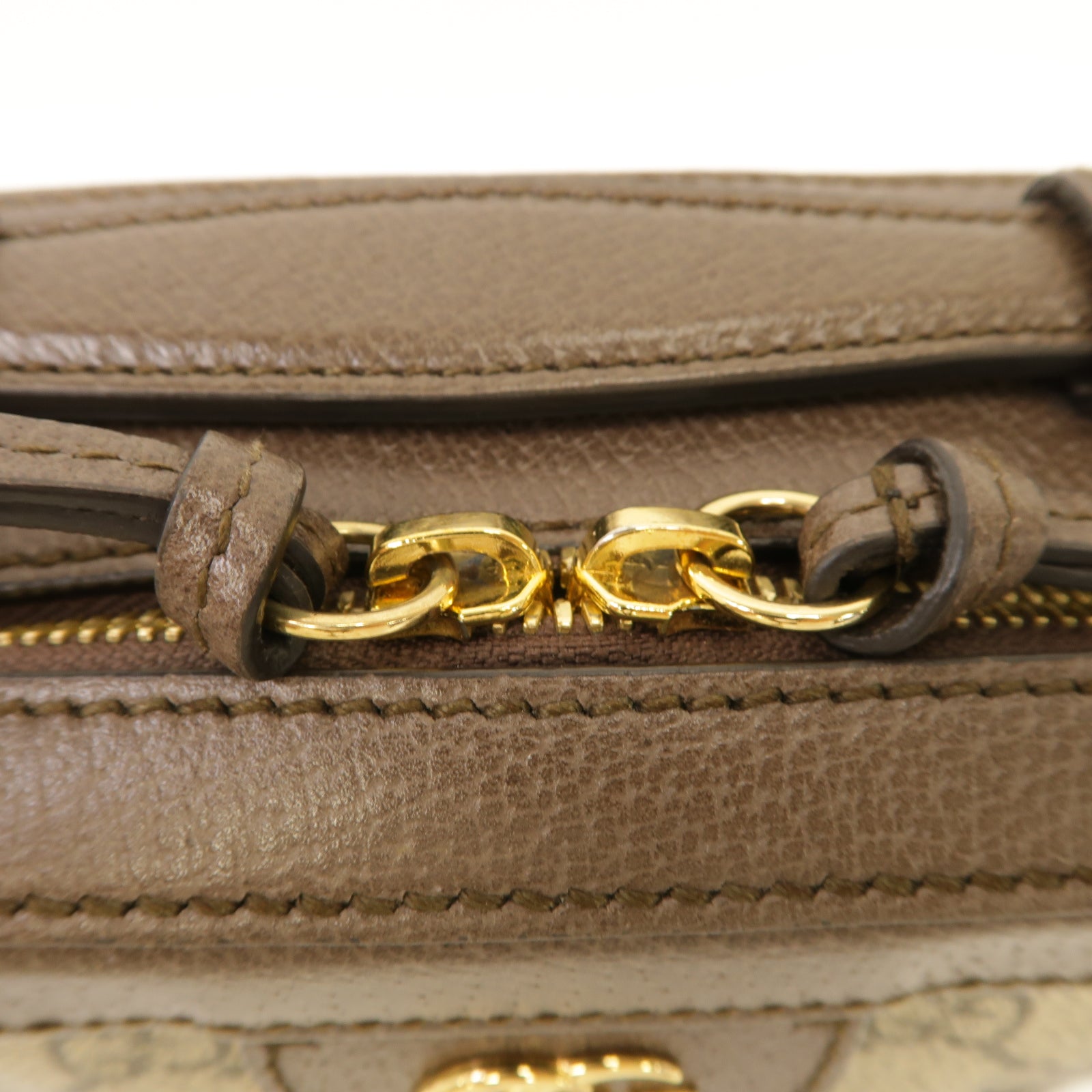GUCCI 塗層帆布Ophidia GG Mini金扣肩背袋棕色