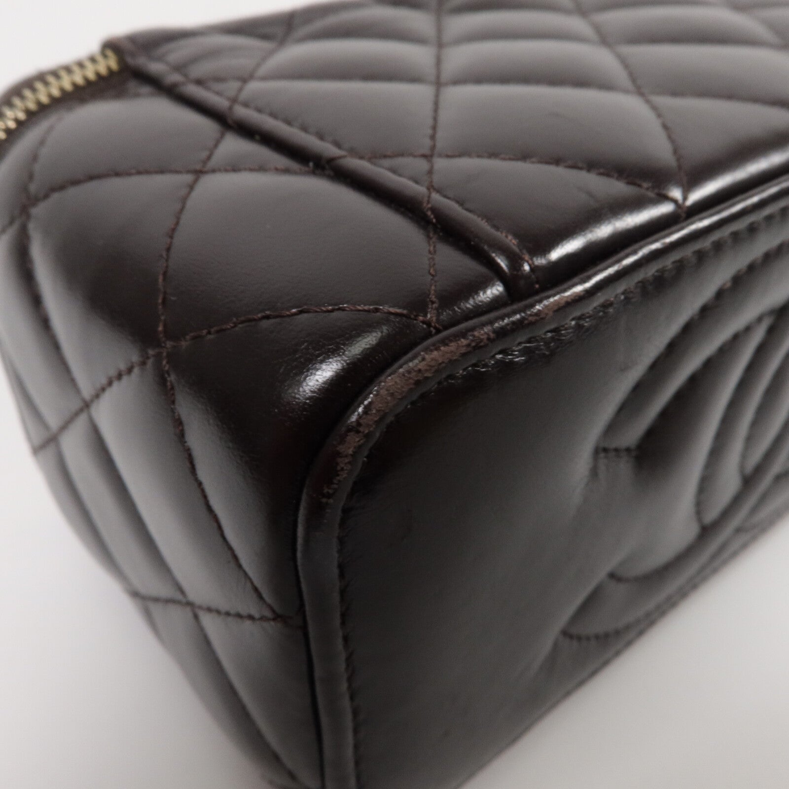 CHANEL 羊皮皮革Vanity Case鏈帶肩背袋
