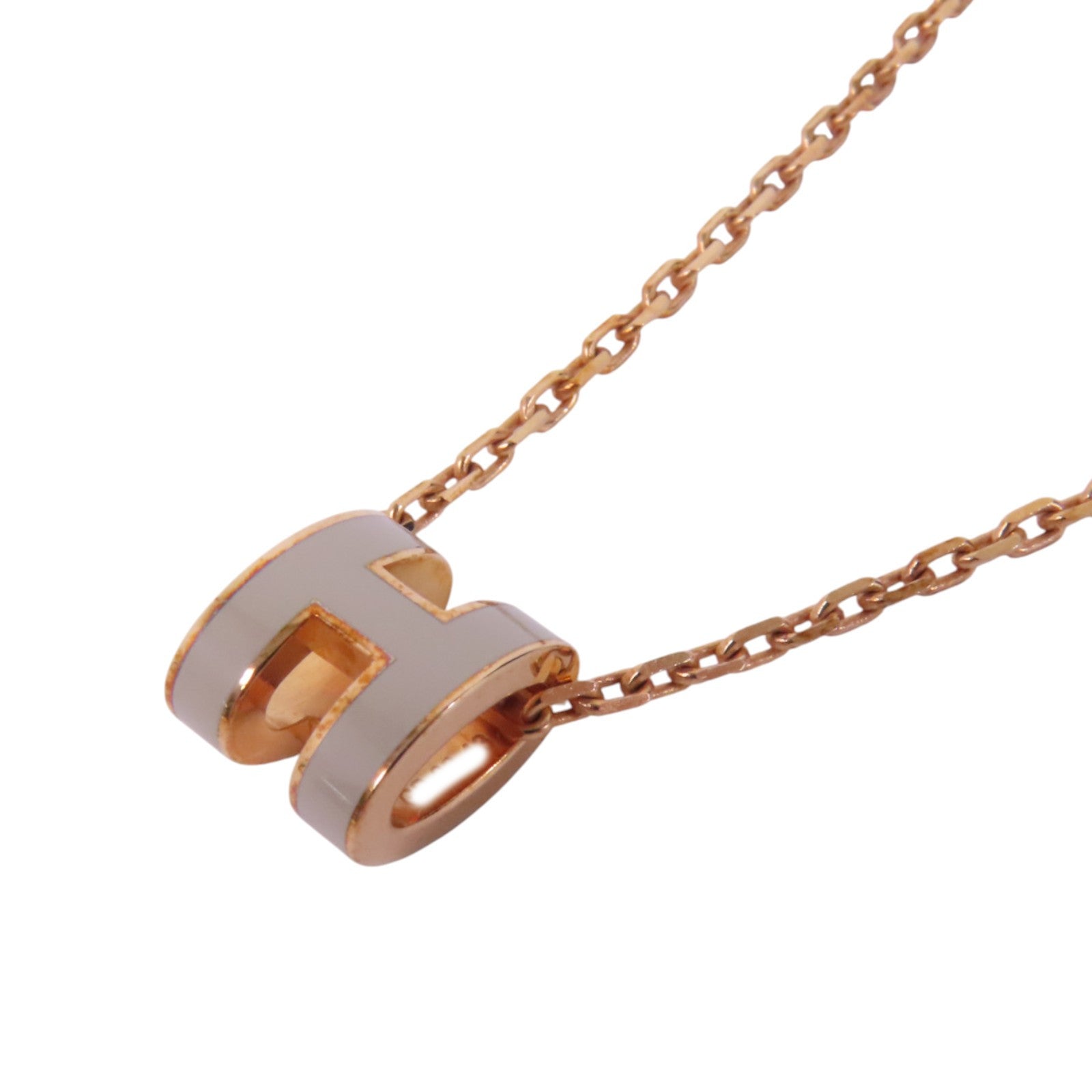 HERMES 金屬/琺瑯Mini Pop-H Necklace金扣項鏈
