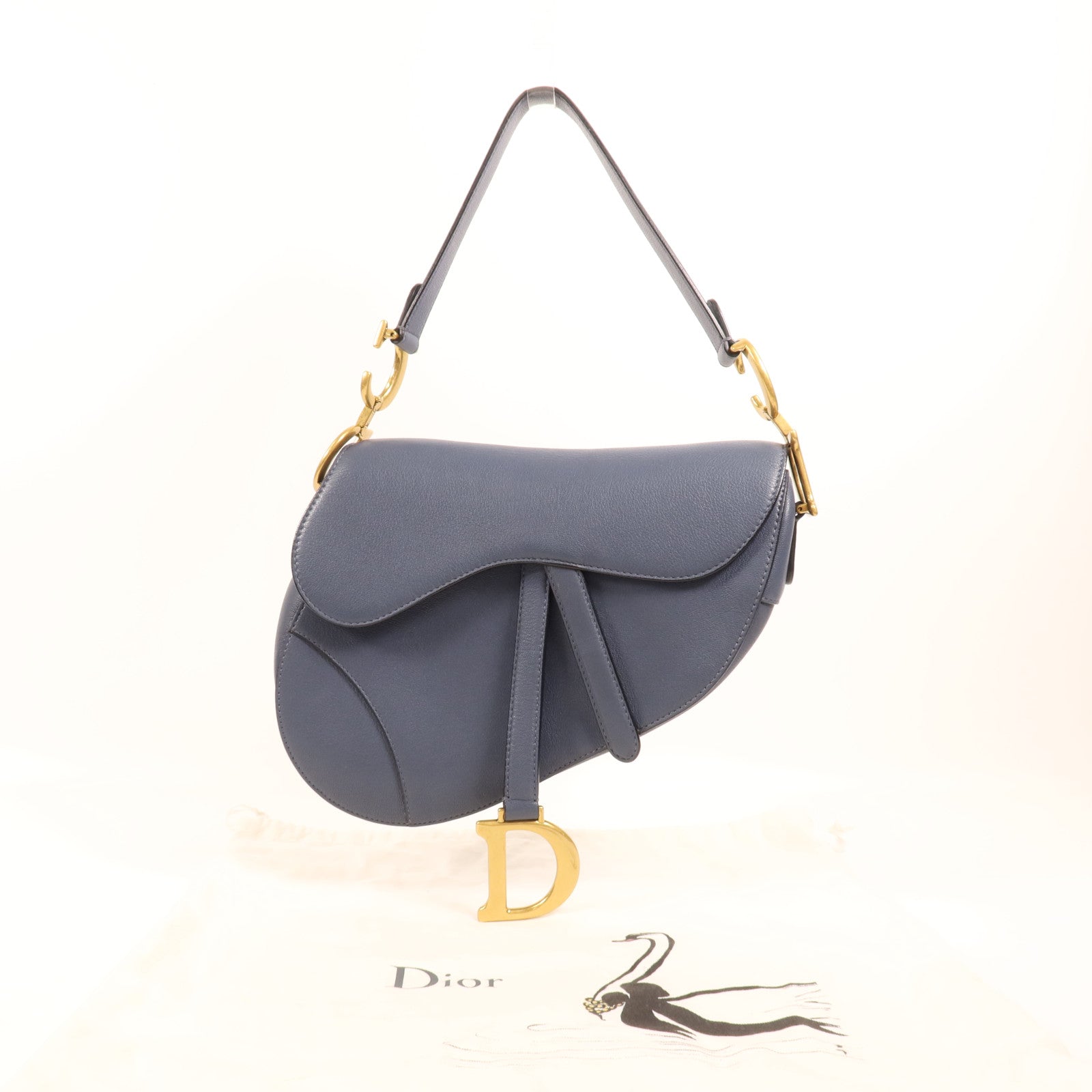 Dior 【激減優惠】牛皮皮革Saddle Medium金扣肩背袋