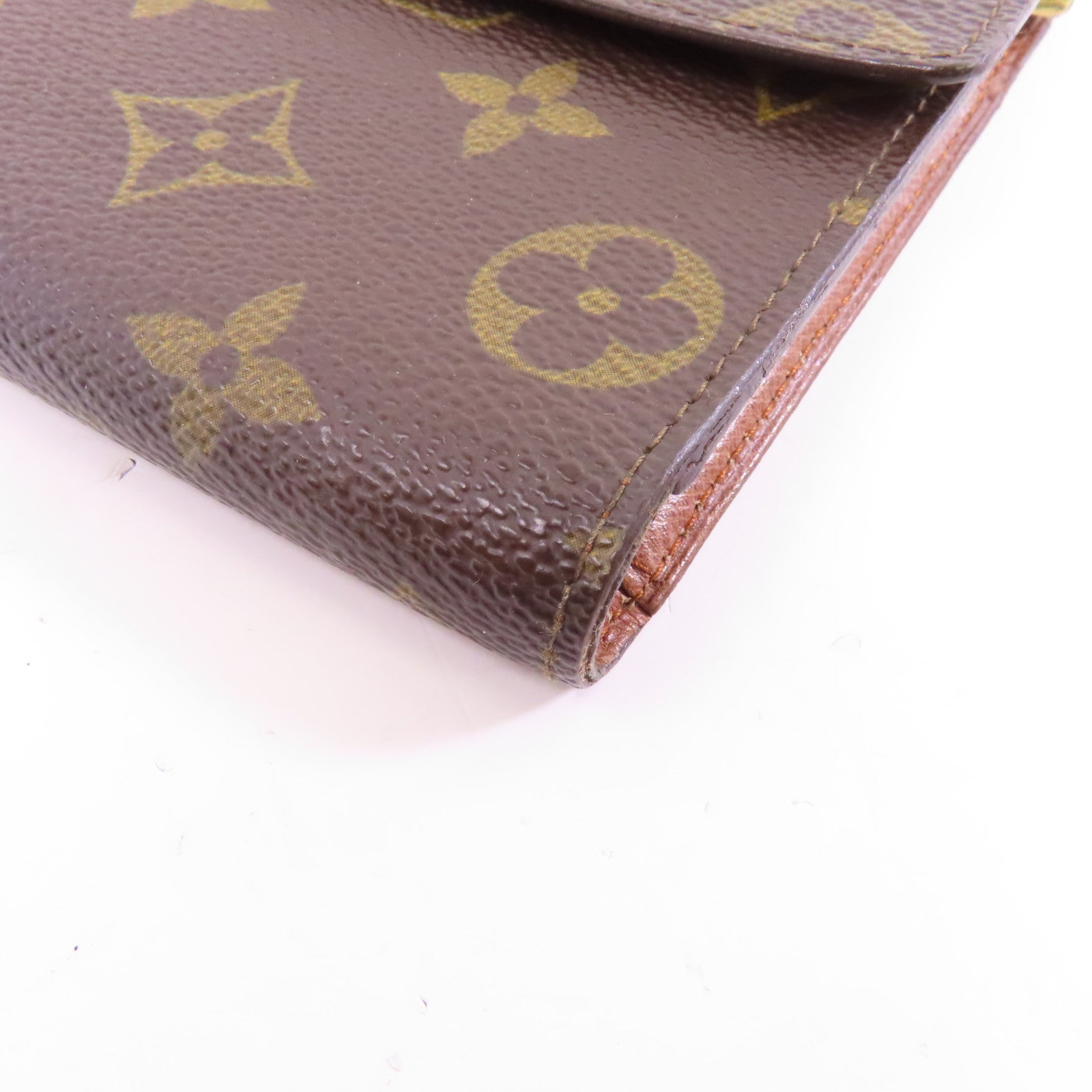LOUIS VUITTON Monogram Pochette Passport金扣長錢包啡色