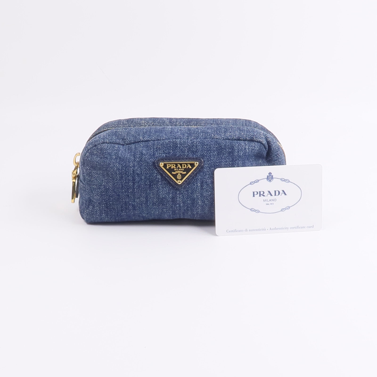 PRADA 牛仔布Vintage Denim Pouch手拿包