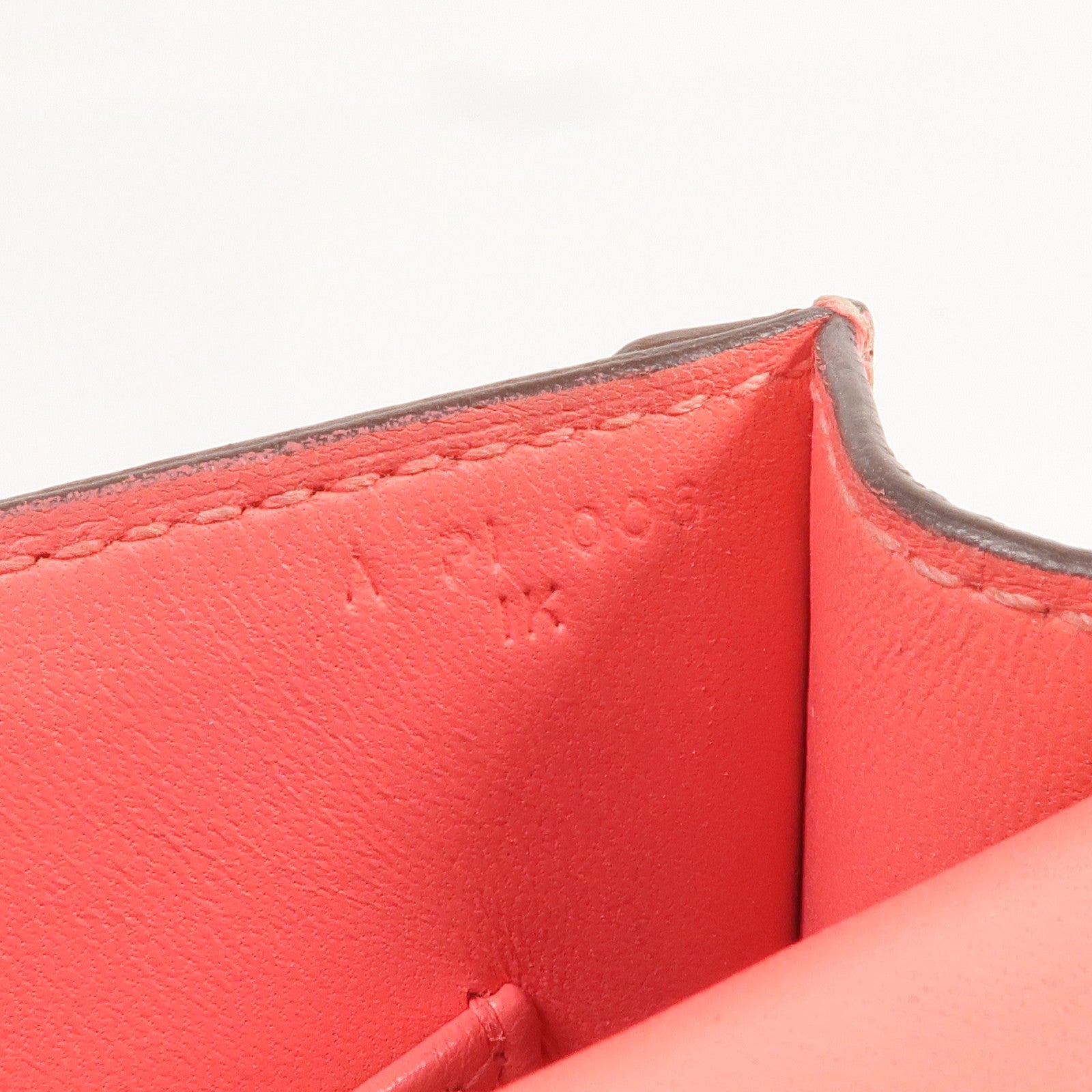 HERMES Chevre皮革Verrou Mini銀扣鏈帶肩背袋Rose Lipstick