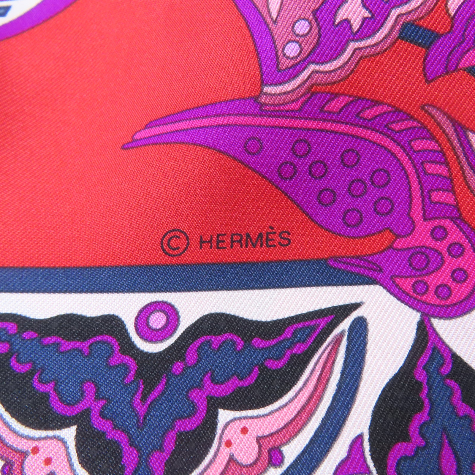 HERMES 絲質Scarf絲巾紅色/多色