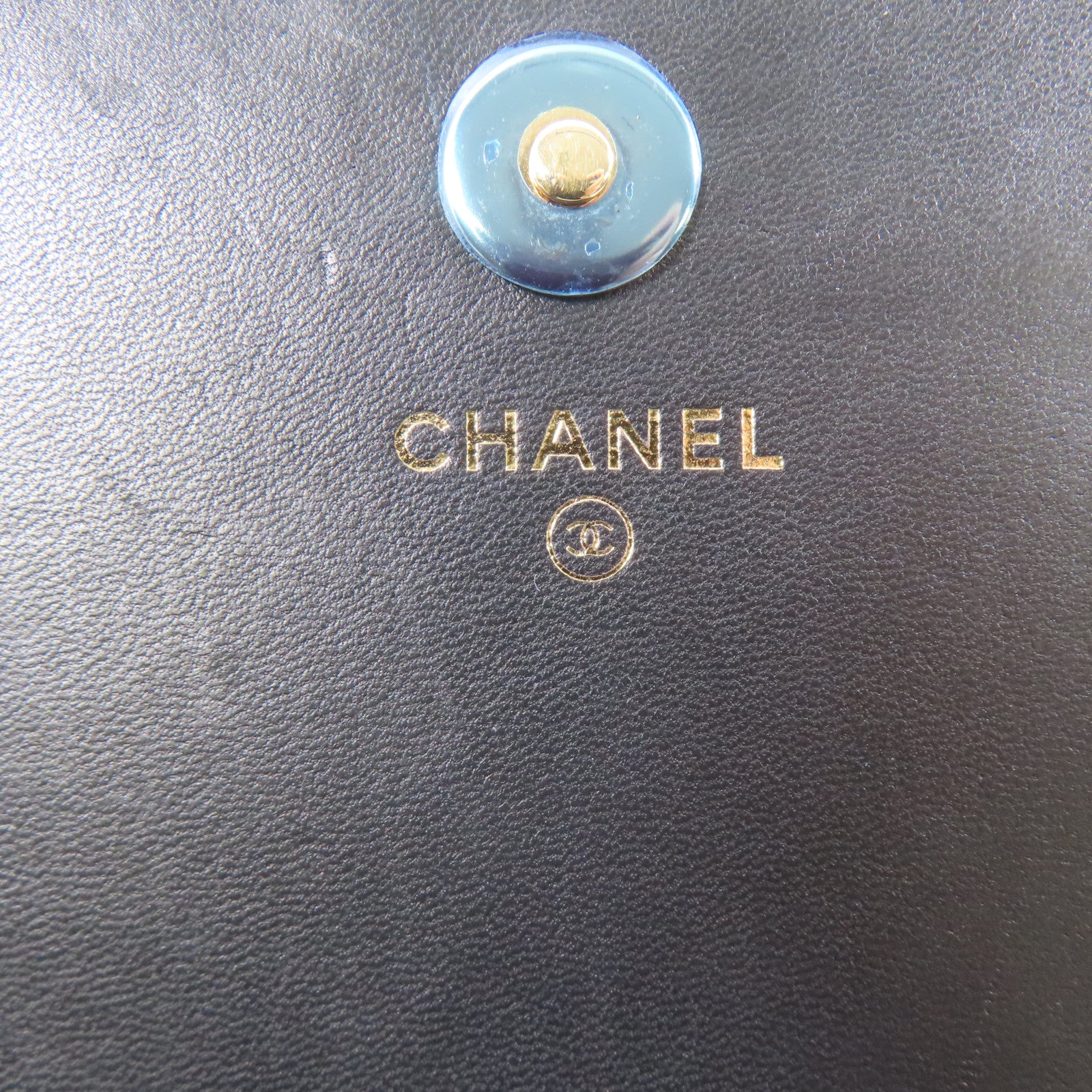 CHANEL 羊皮皮革Boy Wallet On Chain金扣鏈帶肩背袋黑色