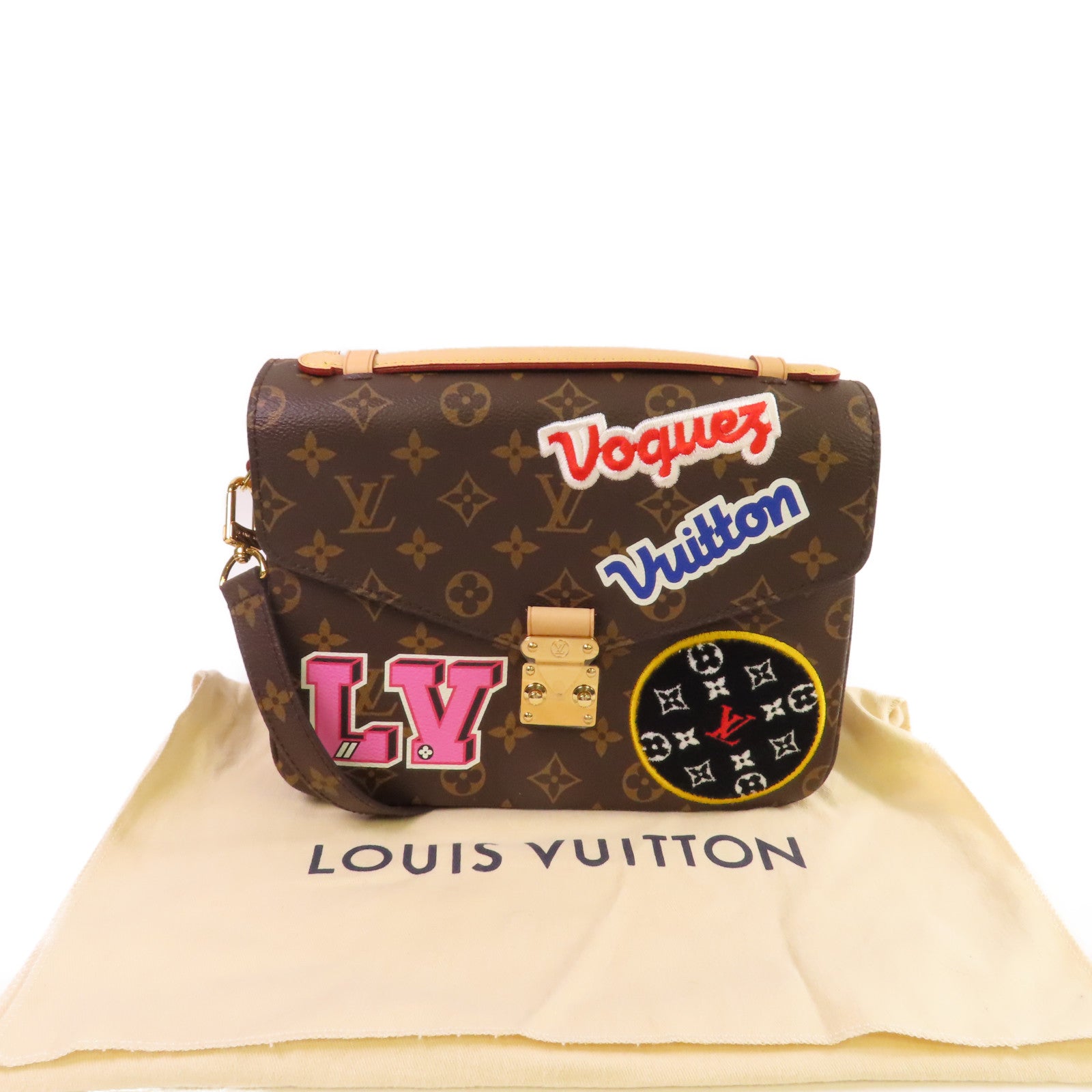 LOUIS VUITTON Monogram Pochette Metis 2Way Shoulder Bag金扣手挽肩背兩用袋啡色