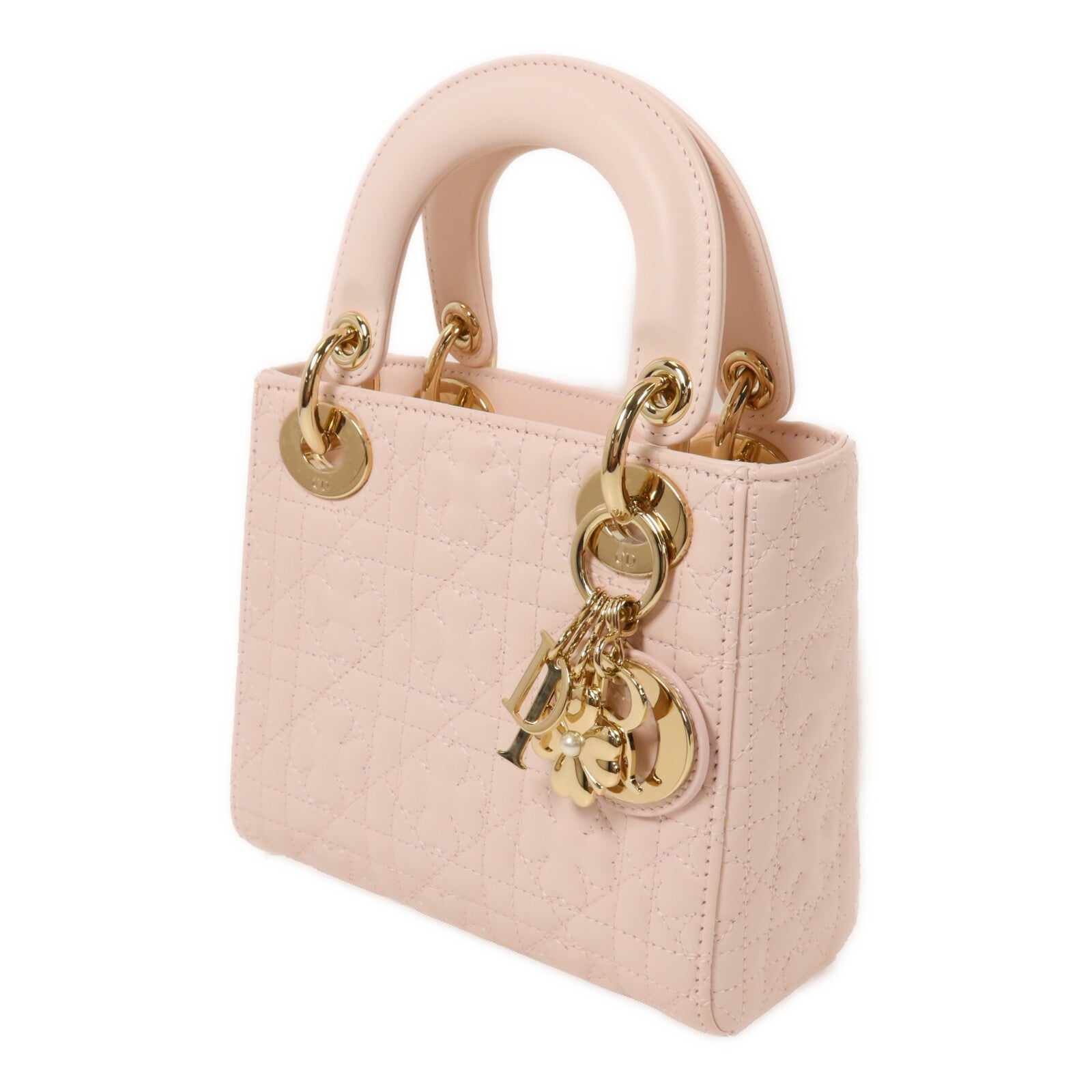 Dior 羊皮皮革Lady Dior Mini鏈帶手挽肩背兩用袋