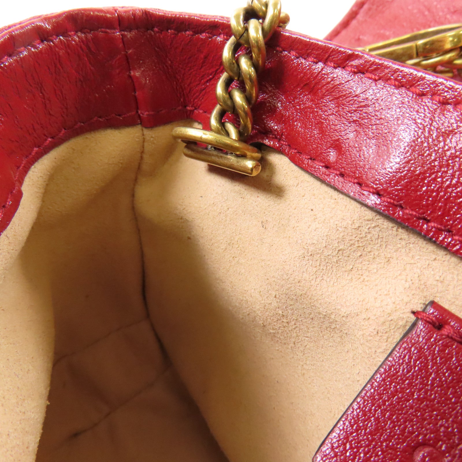 GUCCI 牛皮皮革Shoulder Bag金扣鏈帶肩背袋
