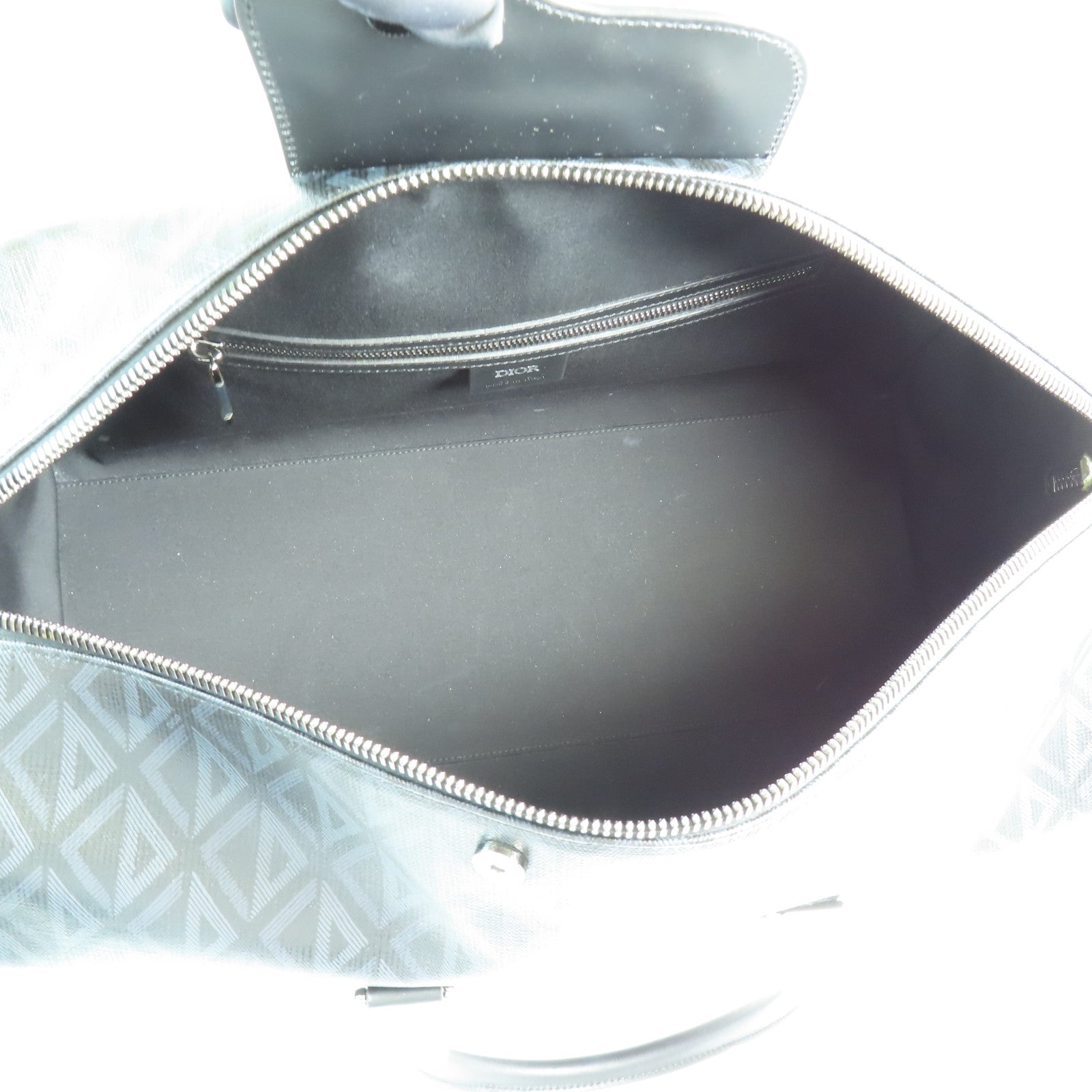 Dior CD Lingot 50 2 Way Shoulder Boston Bag Coated Canvas Black