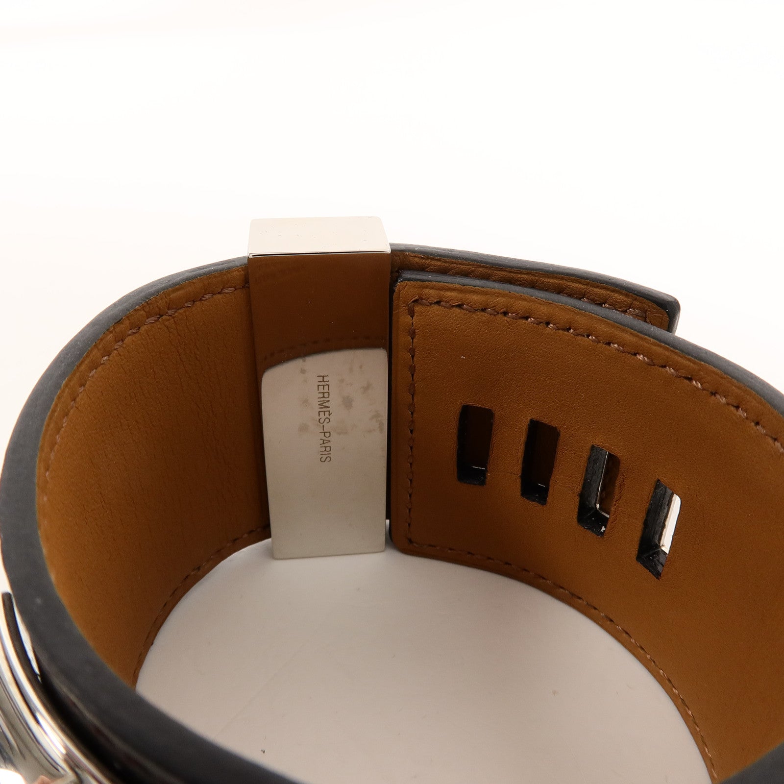 HERMES Swift皮革Collier De Chien Bracelet手帶Ebene