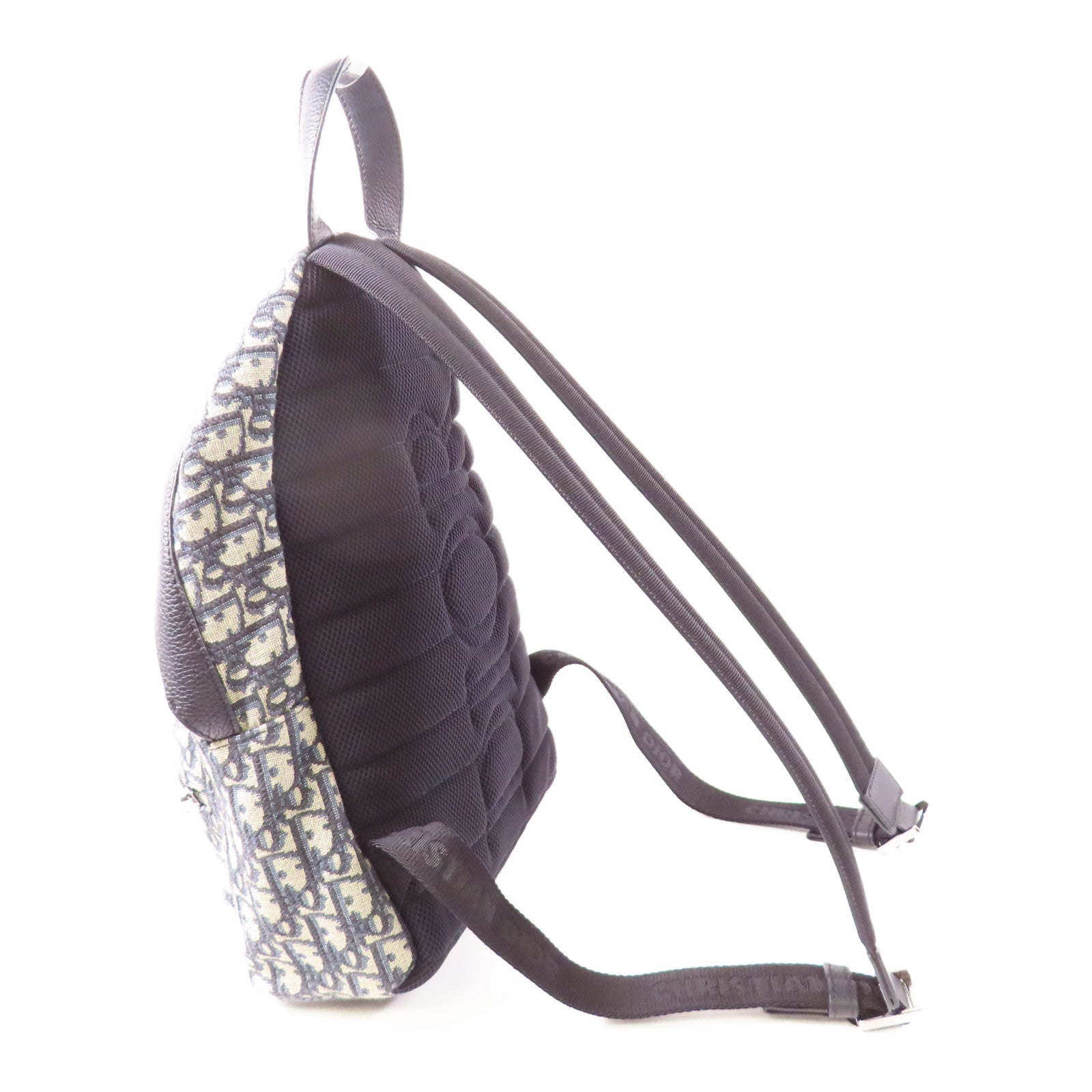 Dior 帆布Rider Backpack銀扣背包藍色