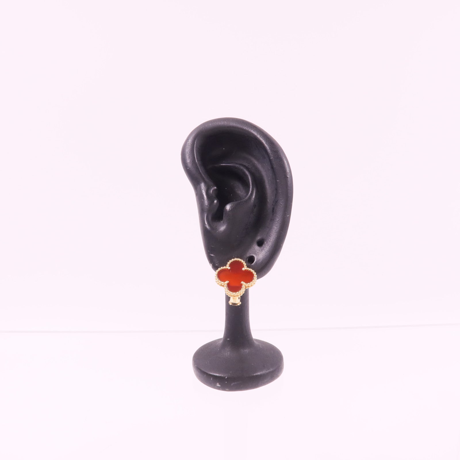 Van Cleef & Arpels 18K黃金Vintage Alhambra Earrings紅玉髓耳環