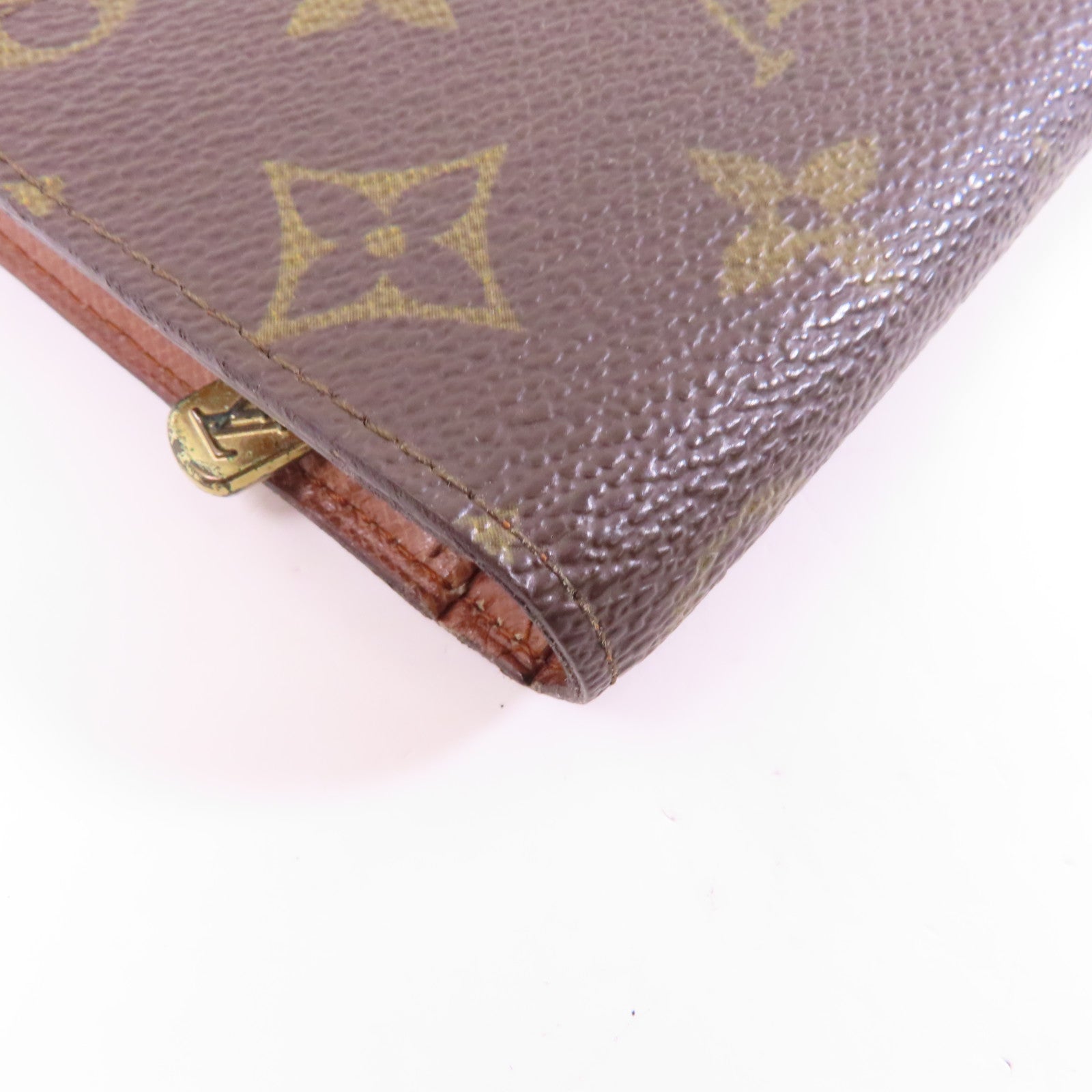 LOUIS VUITTON Monogram Pochette Passport金扣長錢包啡色