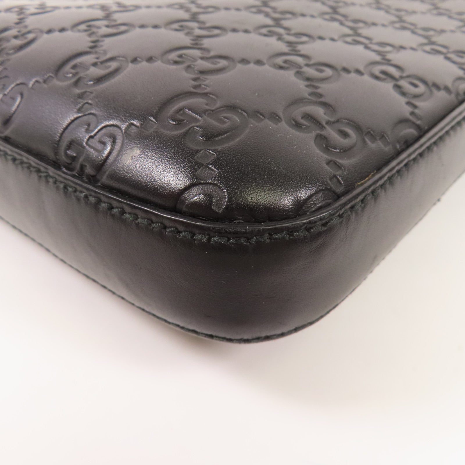 GUCCI GG SHW Shoulder Bag Calfskin Leather 406408 Black