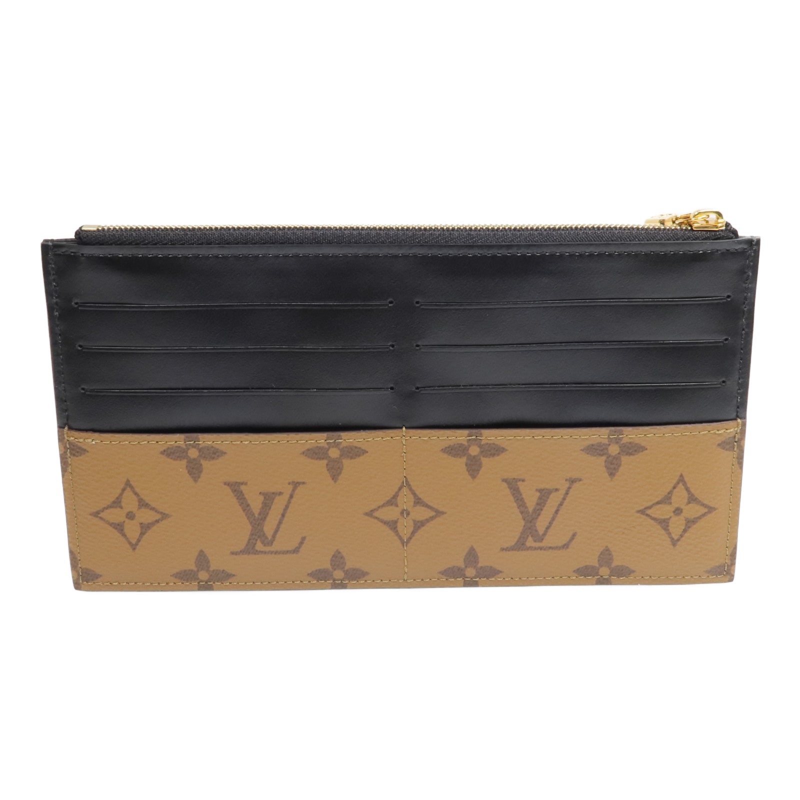 LOUIS VUITTON Monogram Reverse Slim Purse金扣長錢包