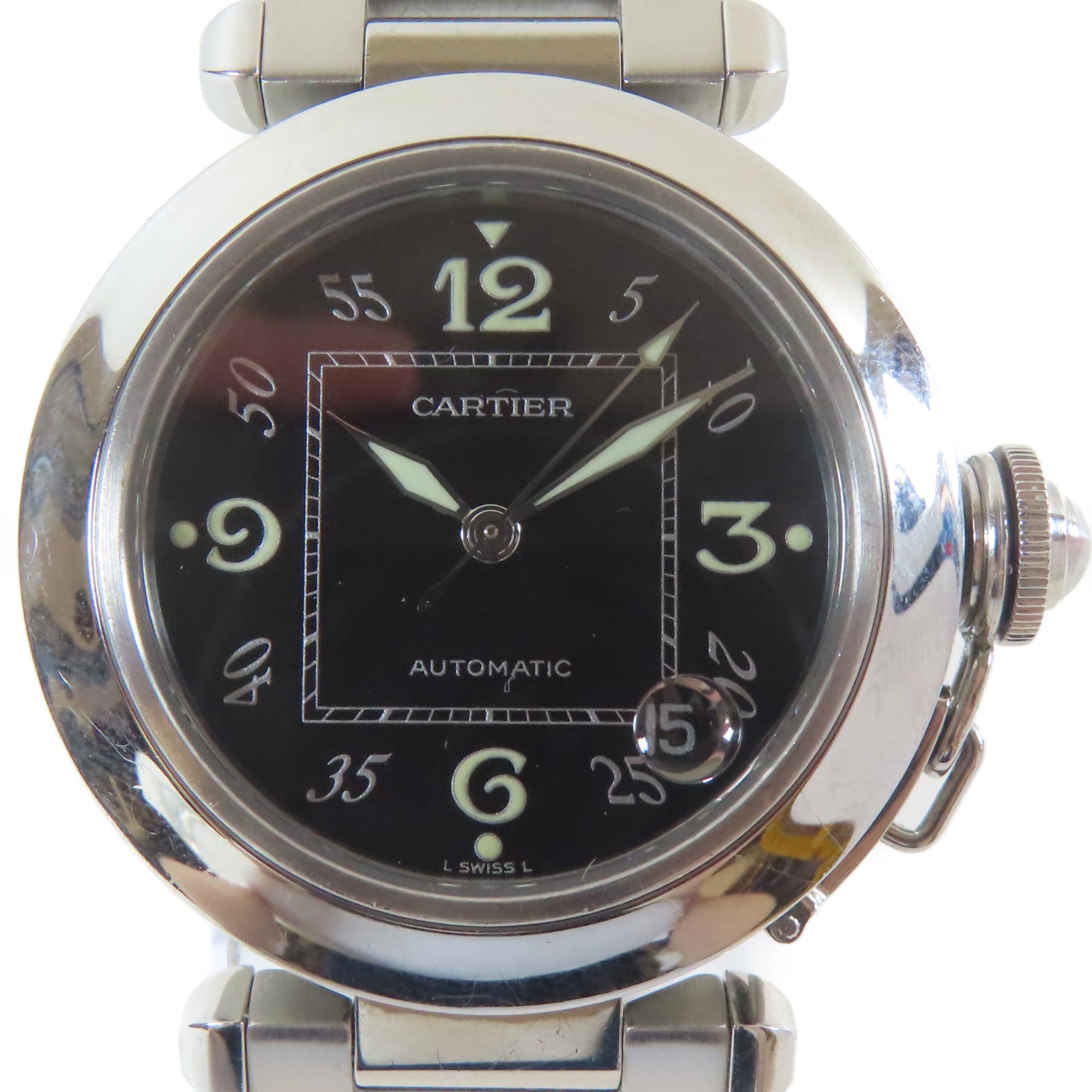 CARTIER Pasha C不鏽鋼手錶自動機芯黑色