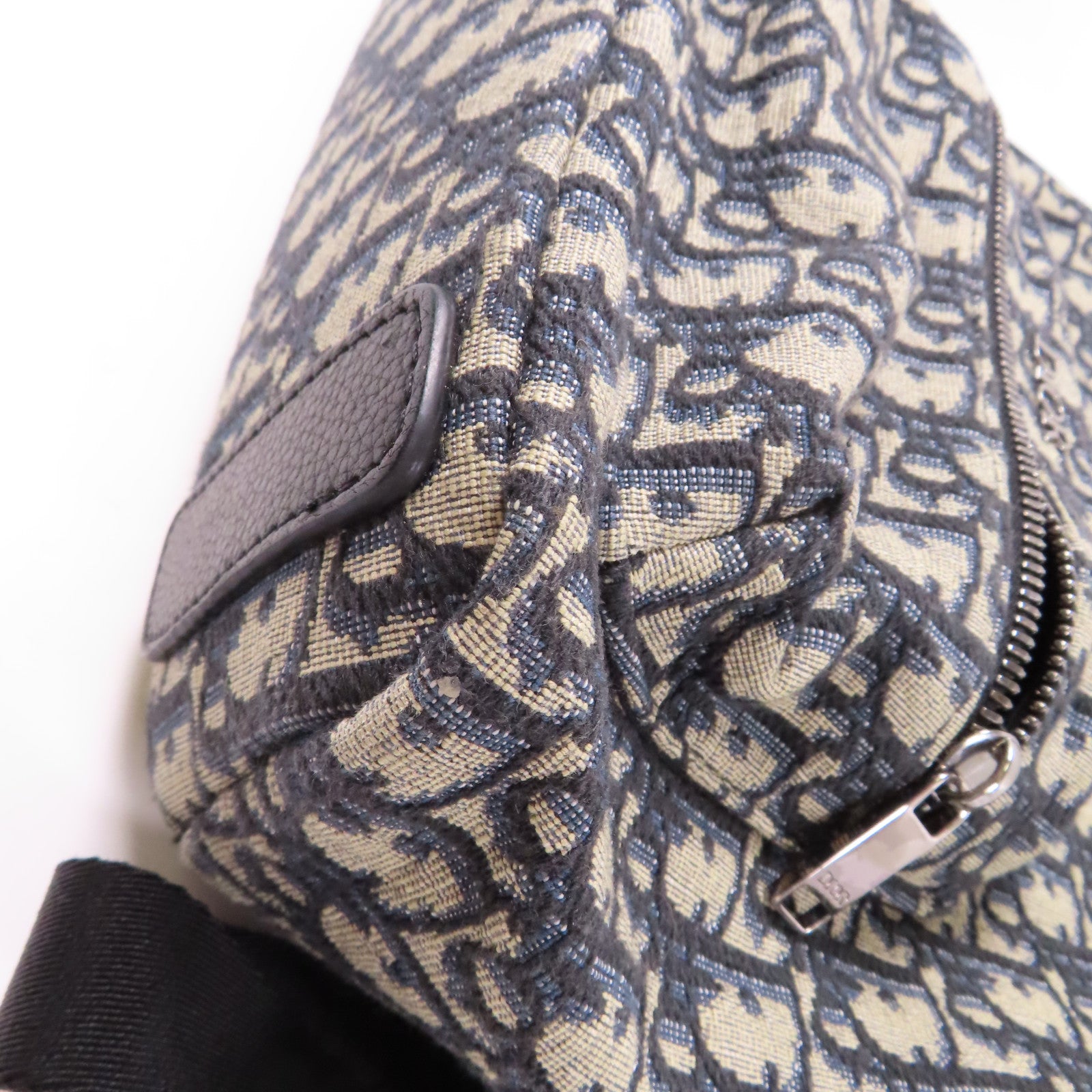 Dior 帆布Rider Backpack銀扣背包藍色