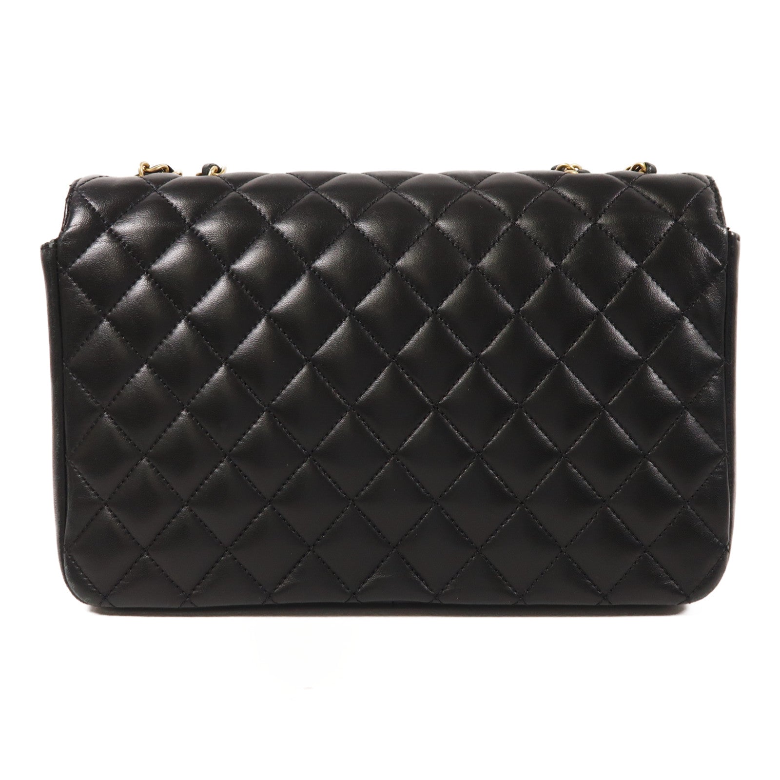 CHANEL 羊皮皮革Chain Shoulder金扣鏈帶肩背袋