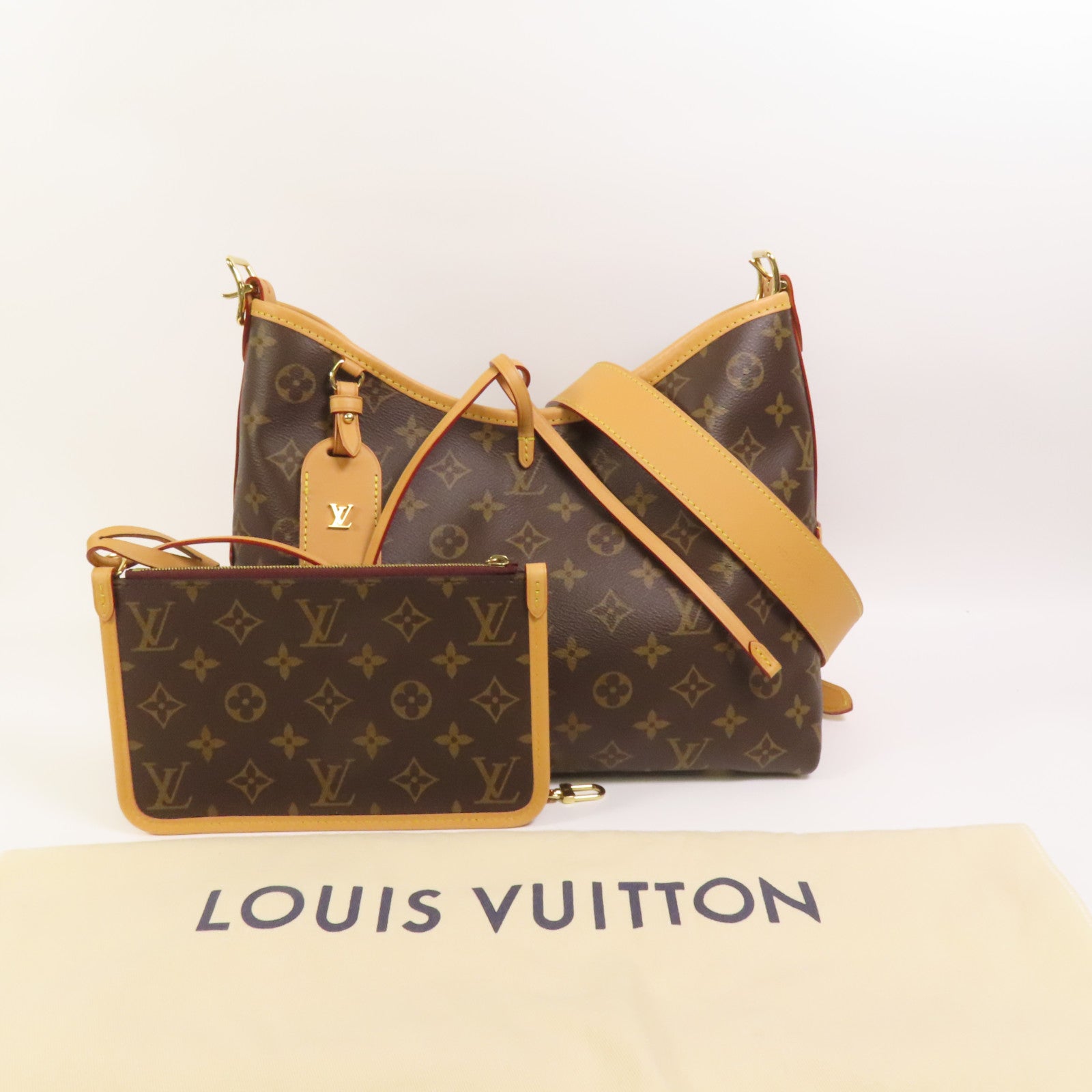 LOUIS VUITTON Monogram CarryAll PM金扣肩背袋