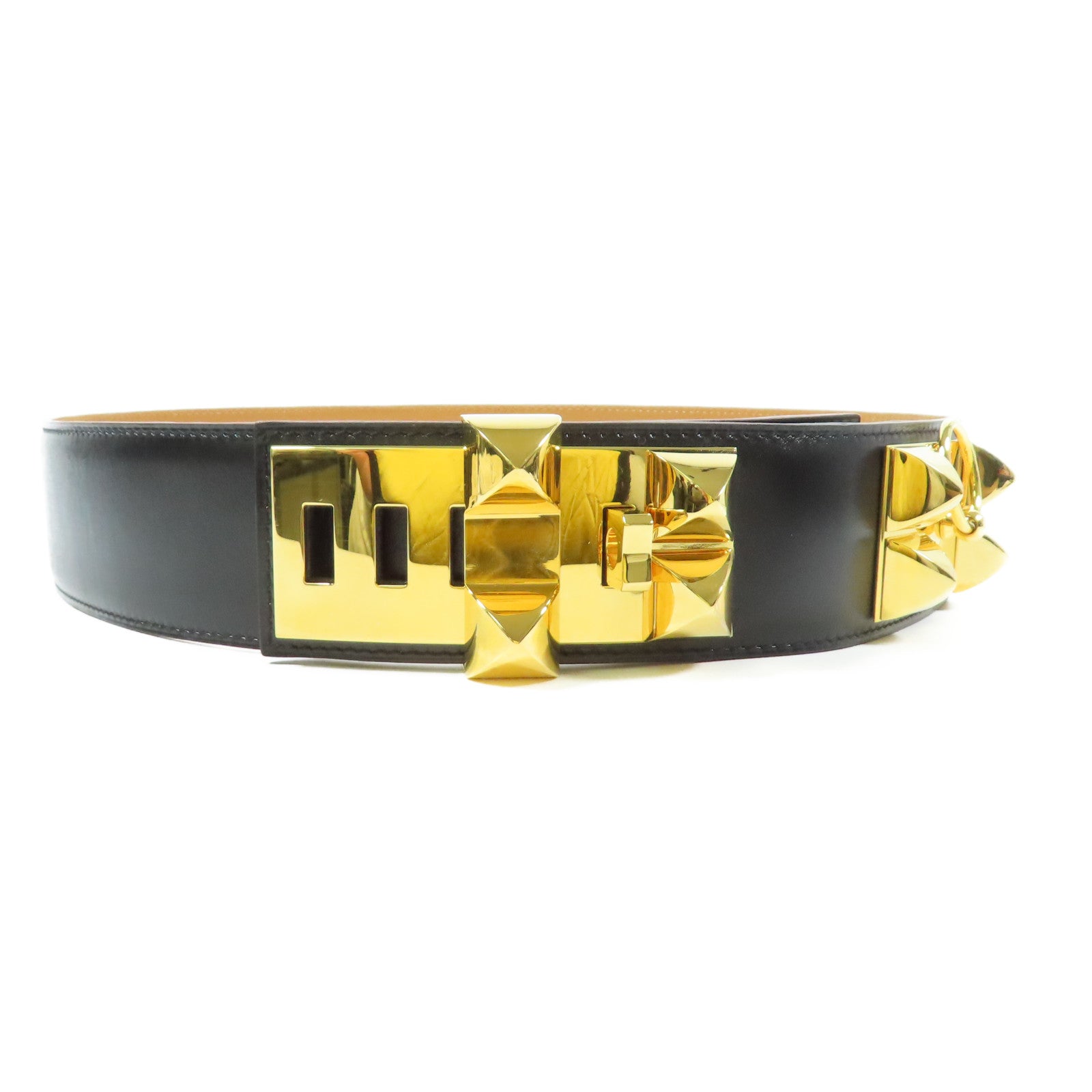 HERMES 牛皮皮革Belt金扣皮帶