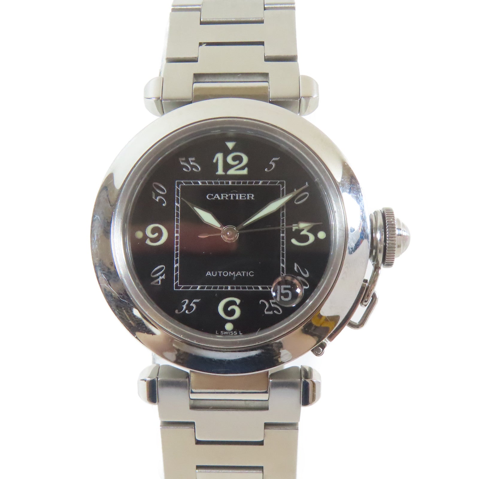 CARTIER Pasha C不鏽鋼手錶自動機芯黑色