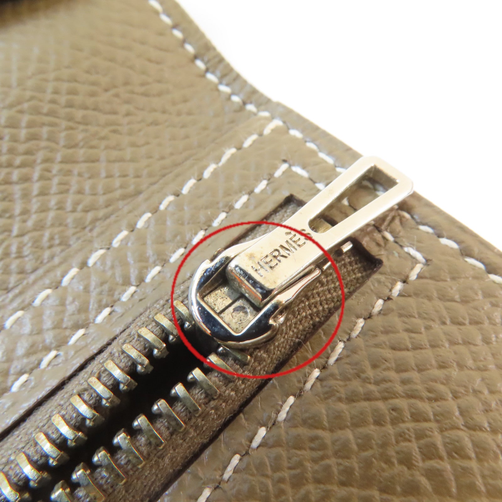 HERMES Epsom皮革Bearn Long Wallet銀扣長錢包啡色
