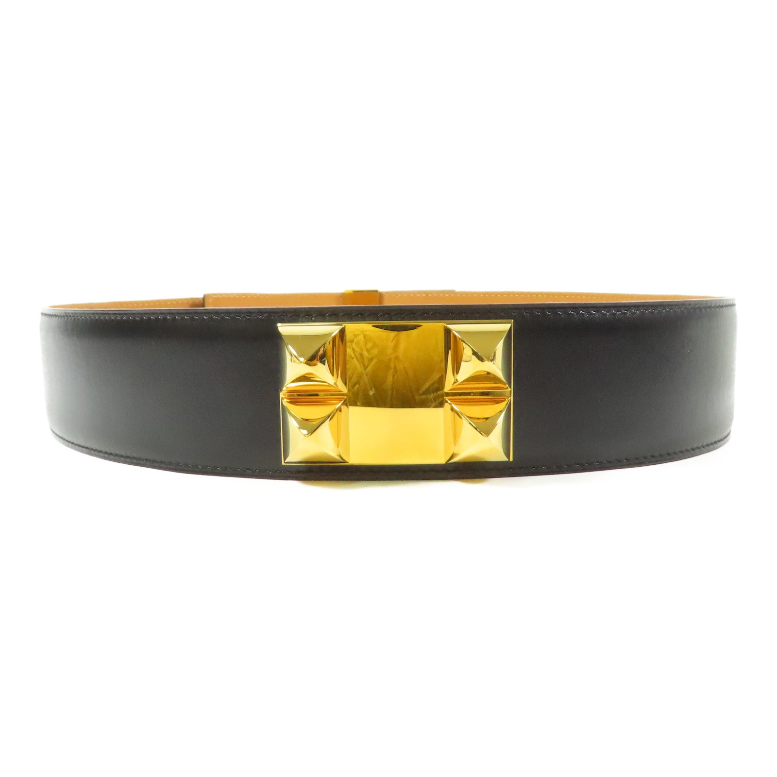 HERMES 牛皮皮革Belt金扣皮帶