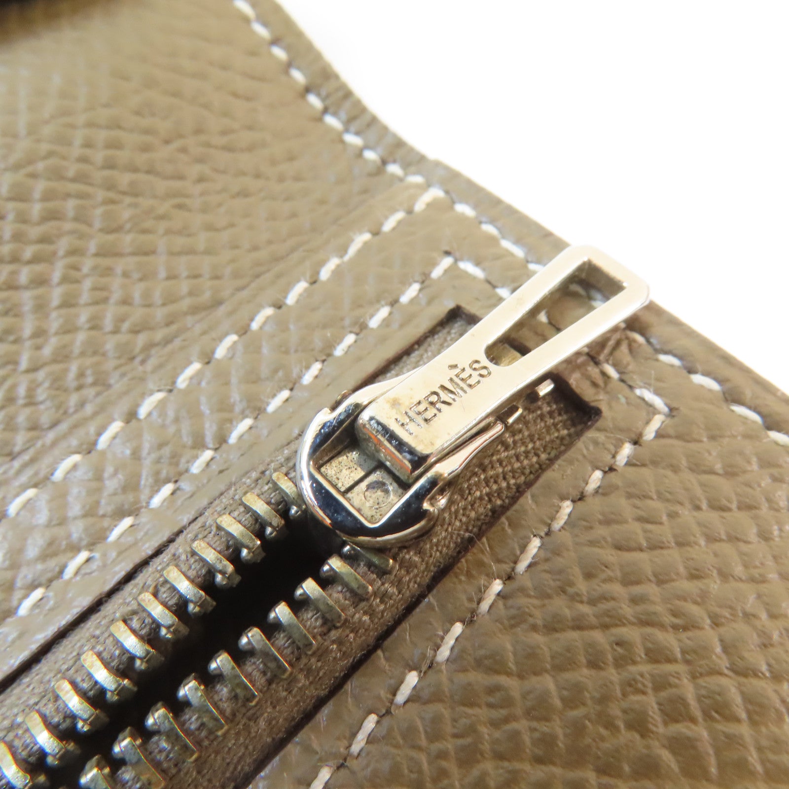 HERMES Epsom皮革Bearn Long Wallet銀扣長錢包啡色