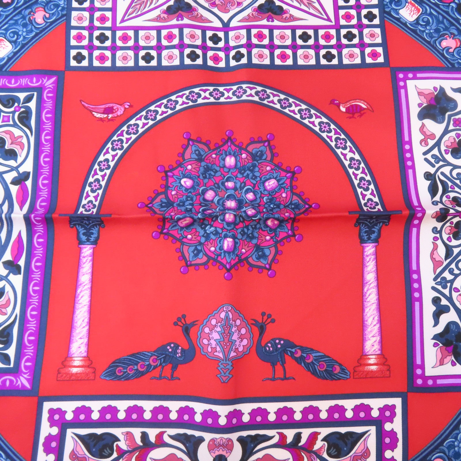 HERMES 絲質Scarf絲巾紅色/多色