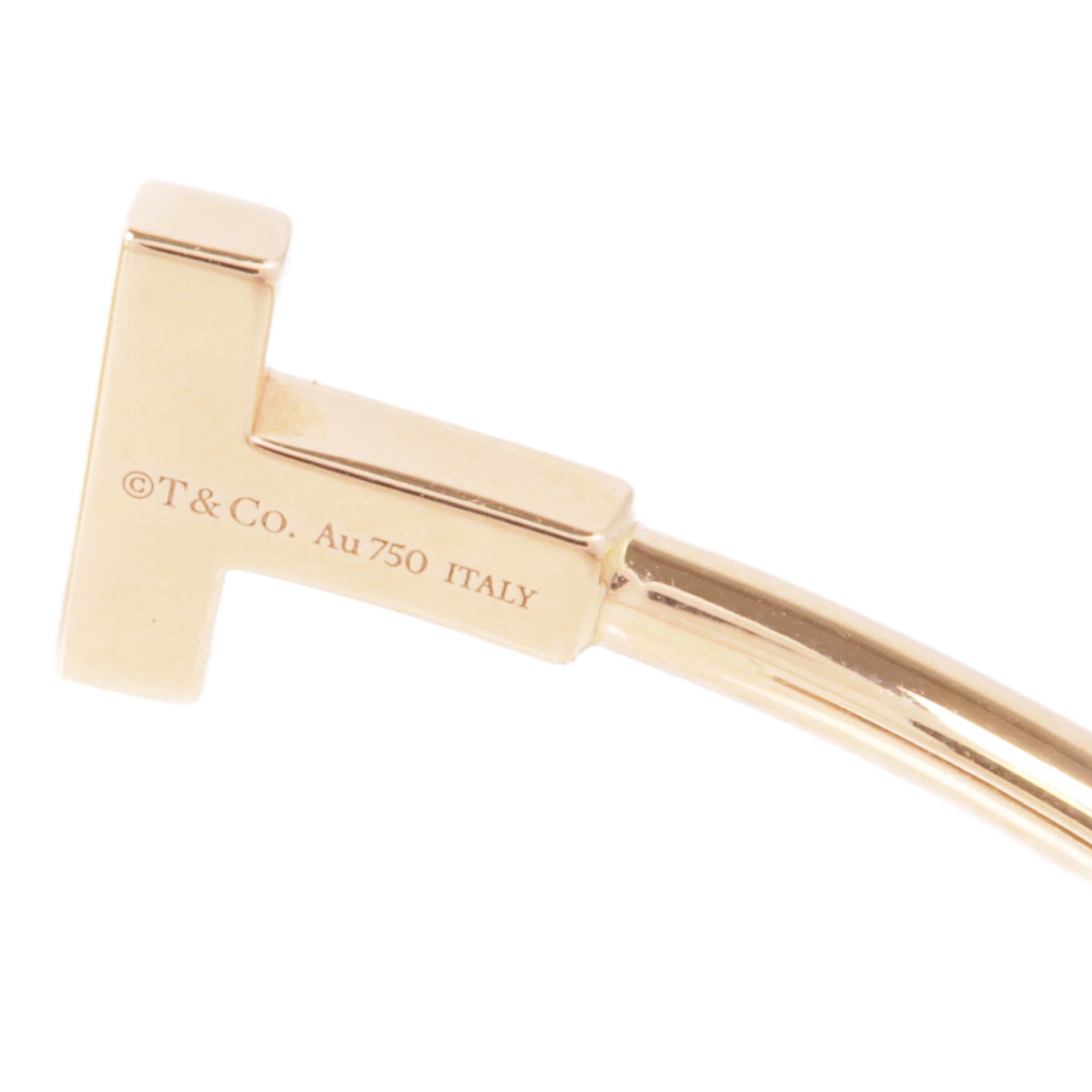 TIFFANY＆CO 18K玫瑰金Diamond T Wire Bracelet鑽石手鐲