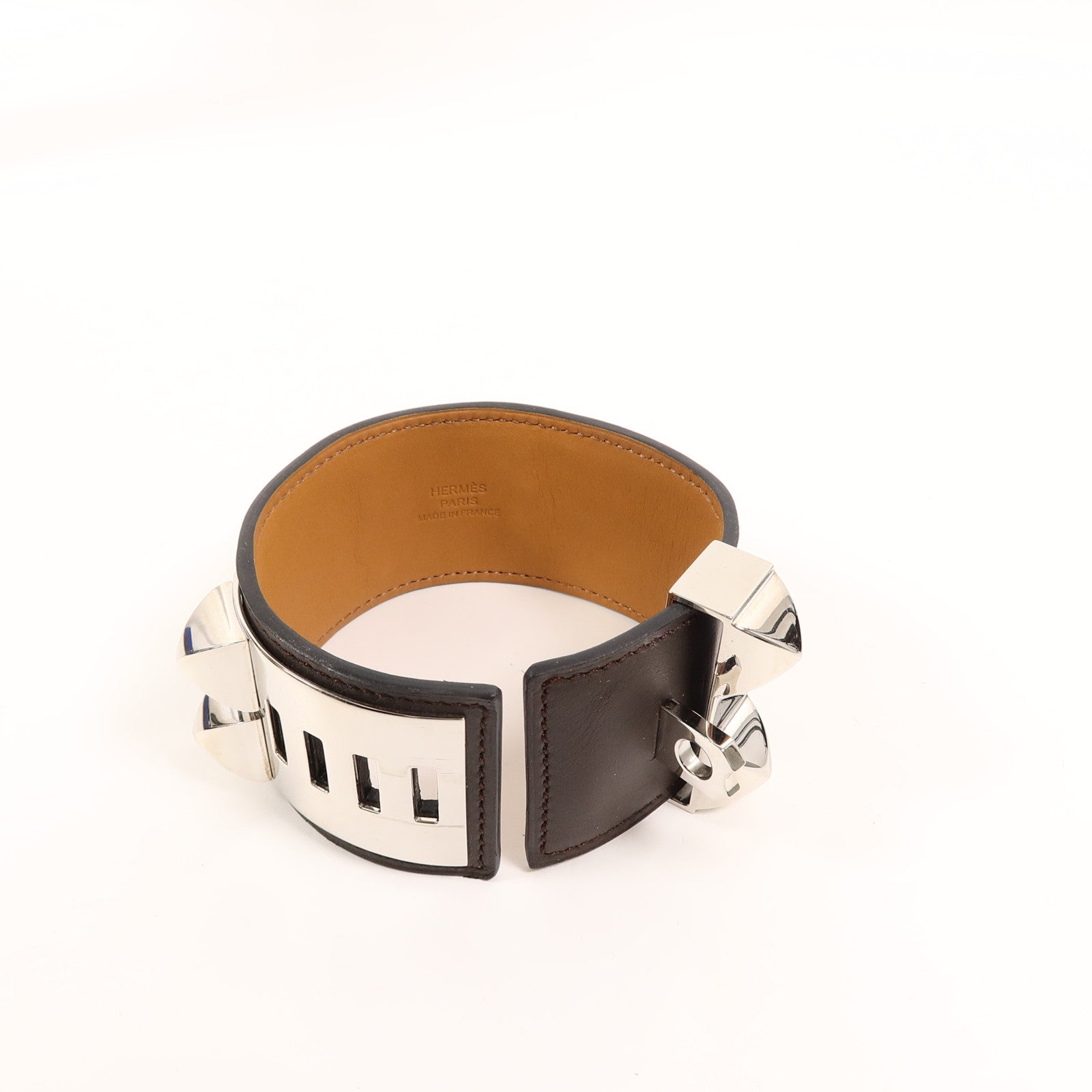 HERMES Swift皮革Collier De Chien Bracelet手帶Ebene