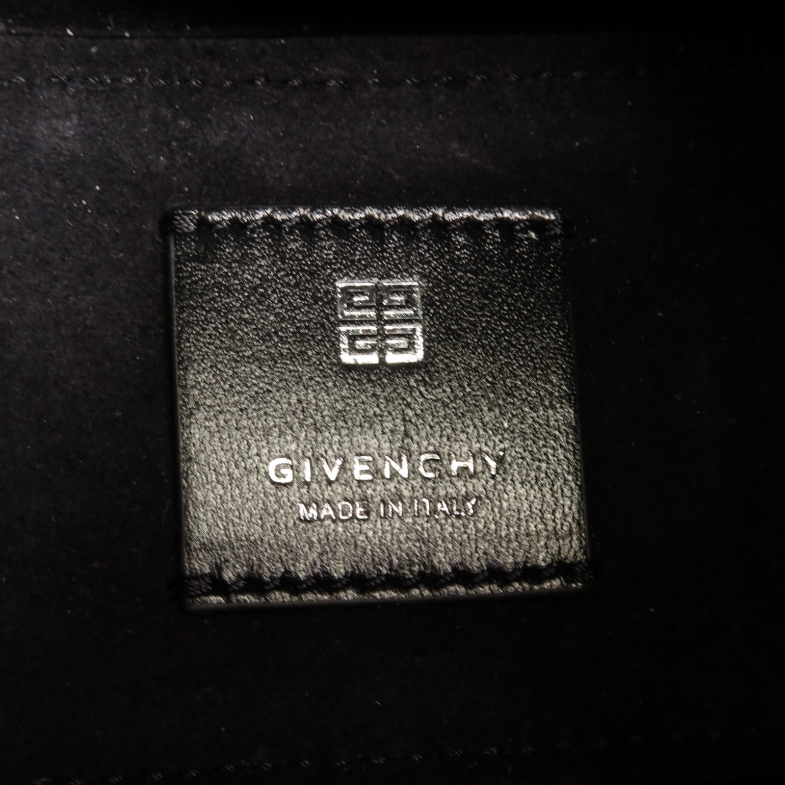 GIVENCHY 天鵝絨/牛皮皮革Shoulder Bag銀扣手挽肩背兩用袋