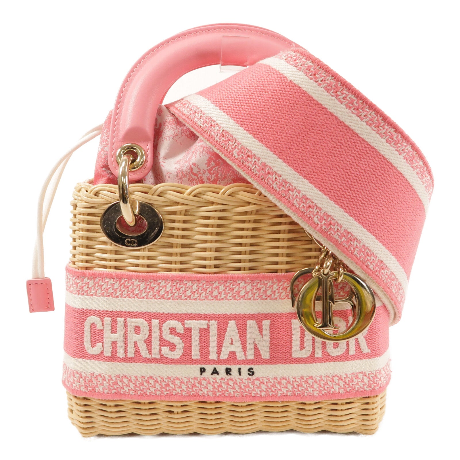 Dior 藤料Wicker Dioriviera Lady Dior手挽肩背兩用袋