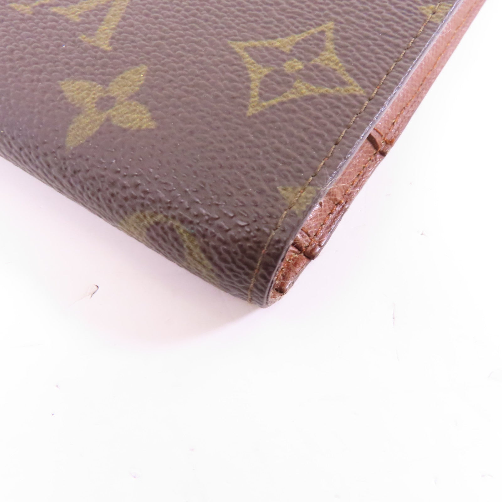 LOUIS VUITTON Monogram Pochette Passport金扣長錢包啡色