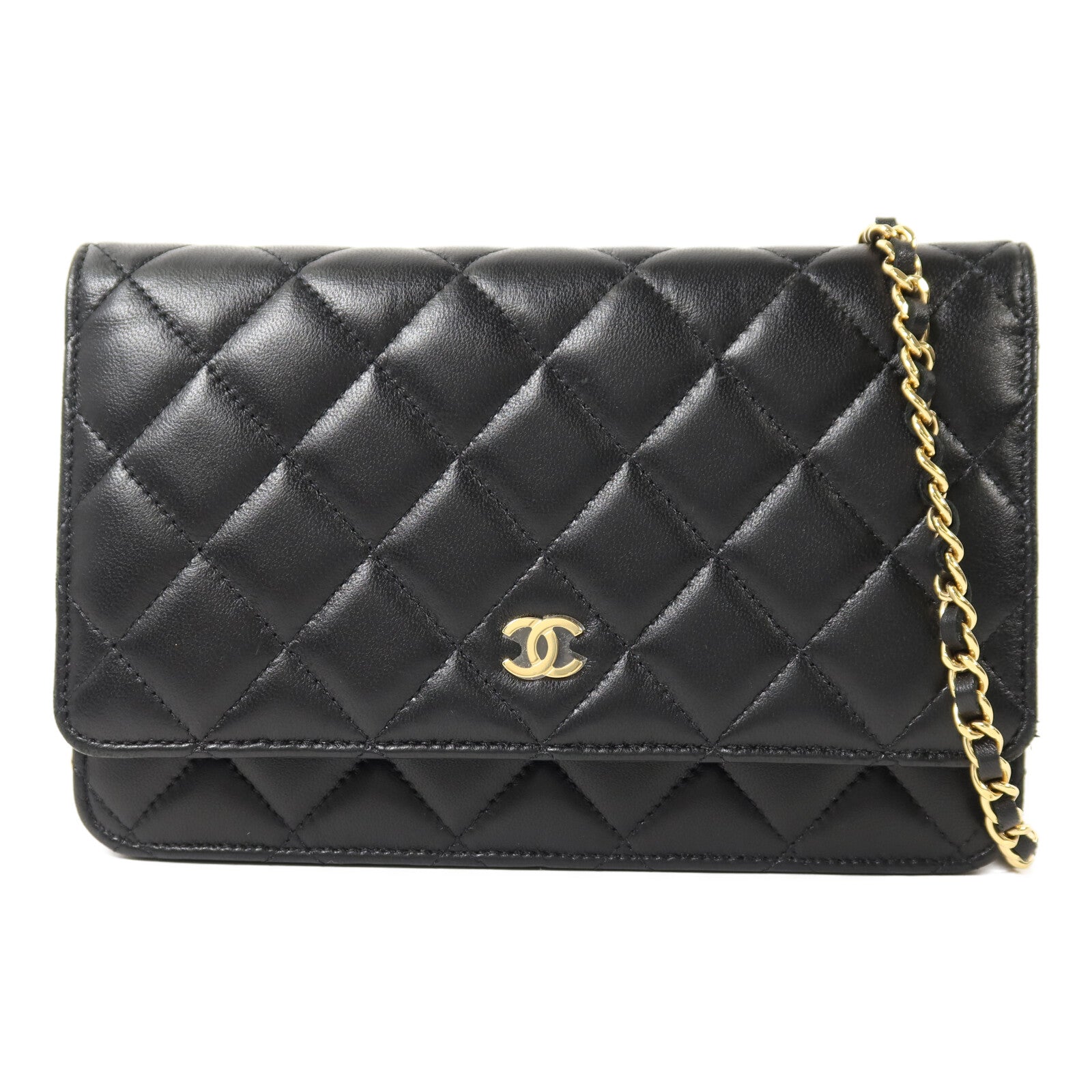CHANEL 羊皮皮革WOC Wallet On Chain金扣鏈帶肩背袋