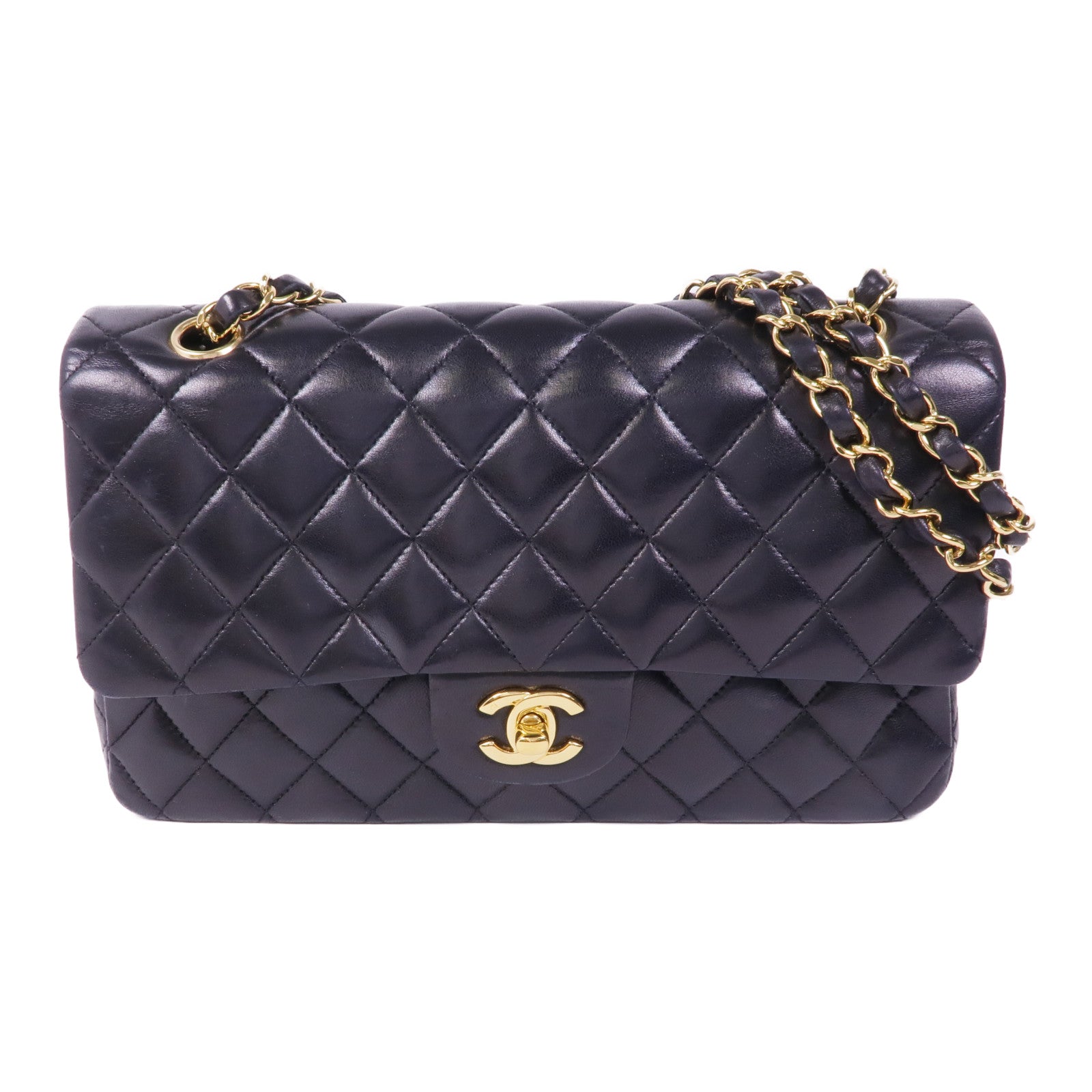 CHANEL 羊皮皮革Classic 25金扣手挽肩背兩用袋