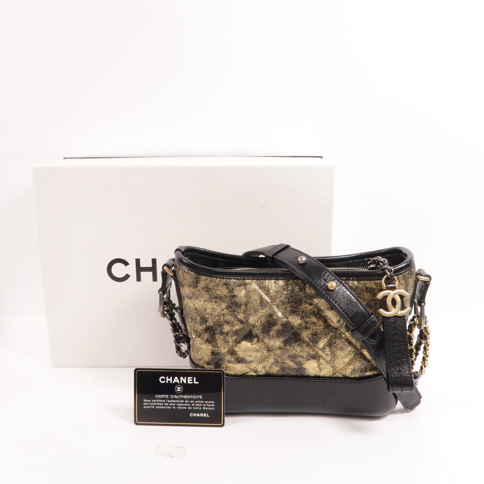 CHANEL 牛皮皮革Gabrielle Small鏈帶肩背袋