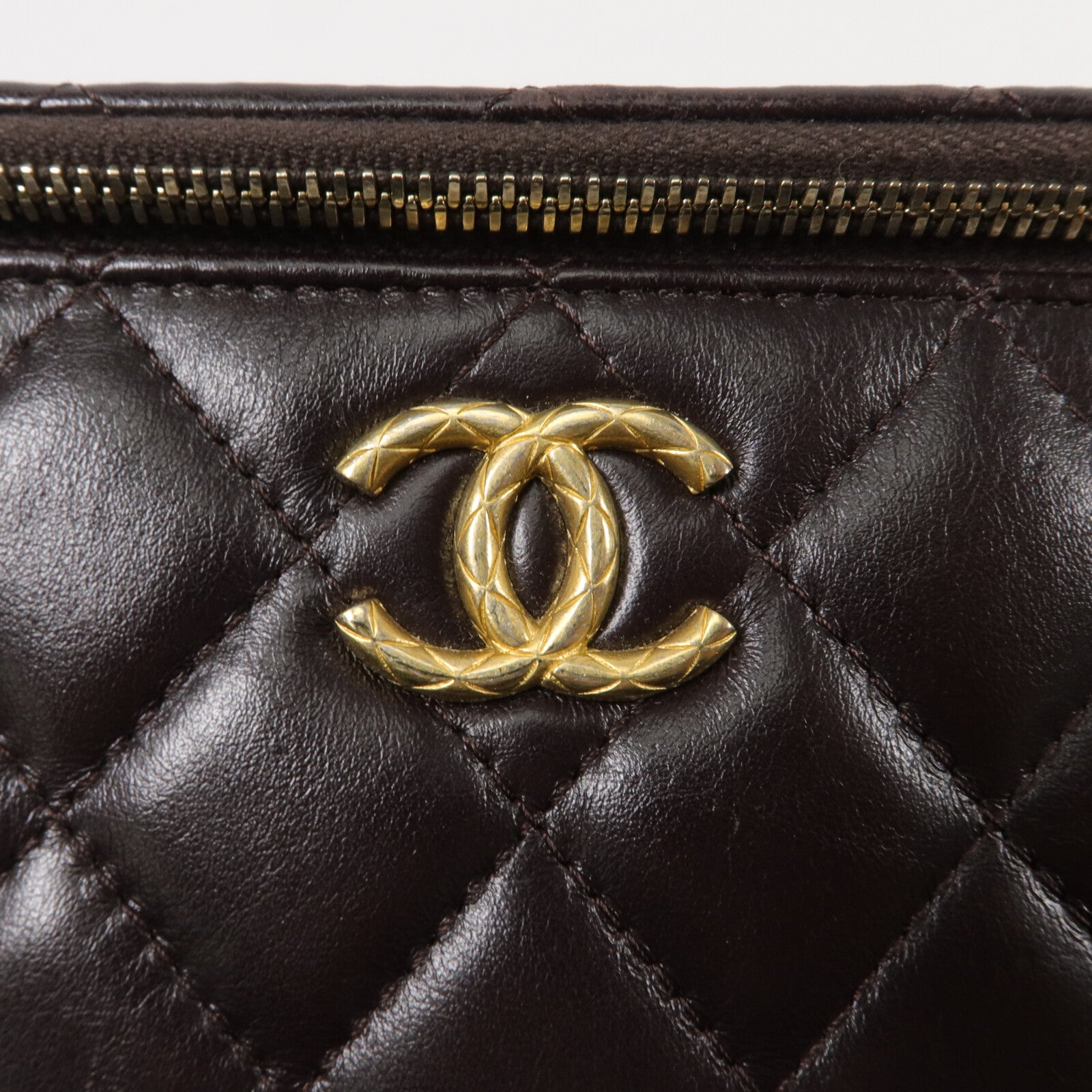 CHANEL 羊皮皮革Vanity Case鏈帶肩背袋