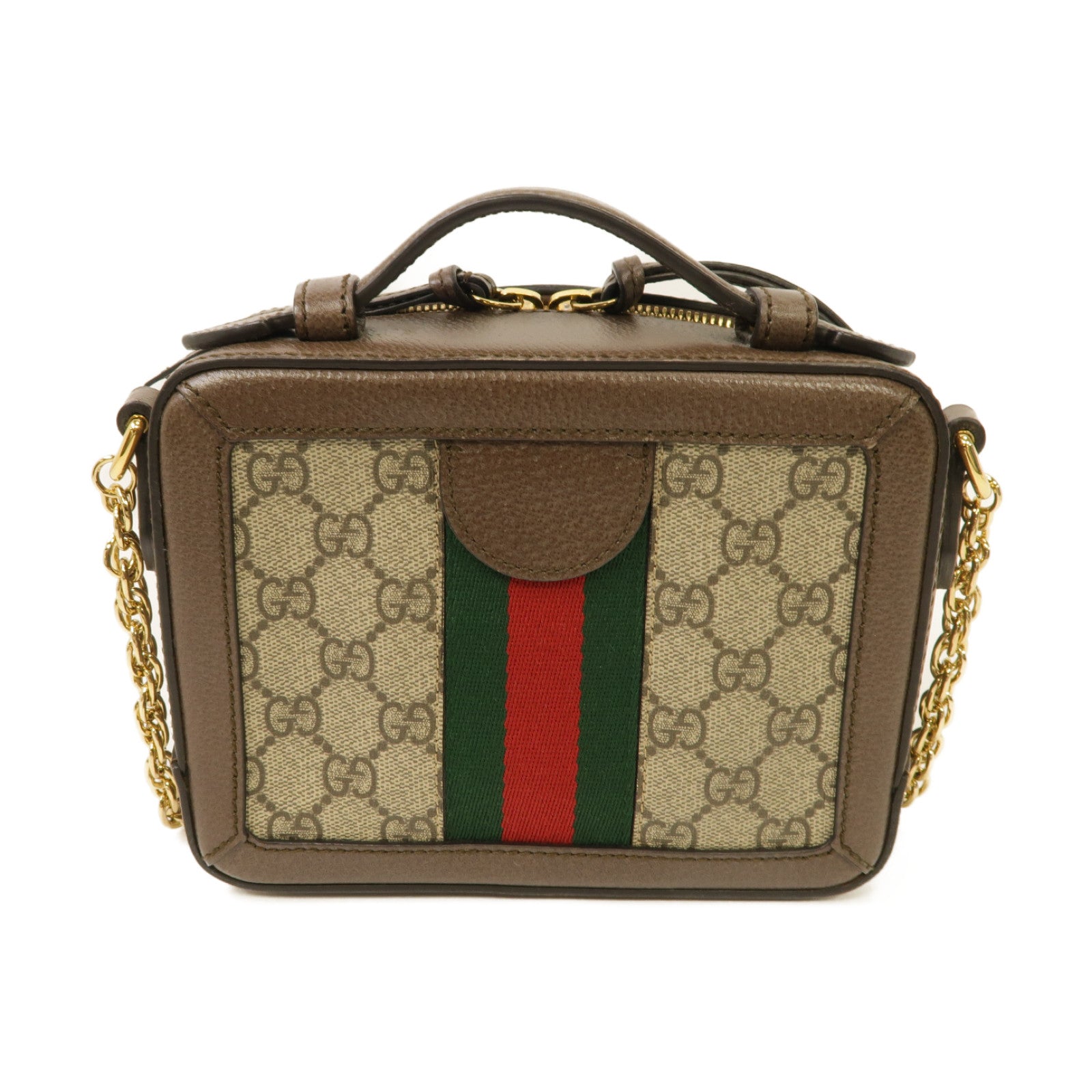 GUCCI 塗層帆布Ophidia GG Mini金扣肩背袋棕色