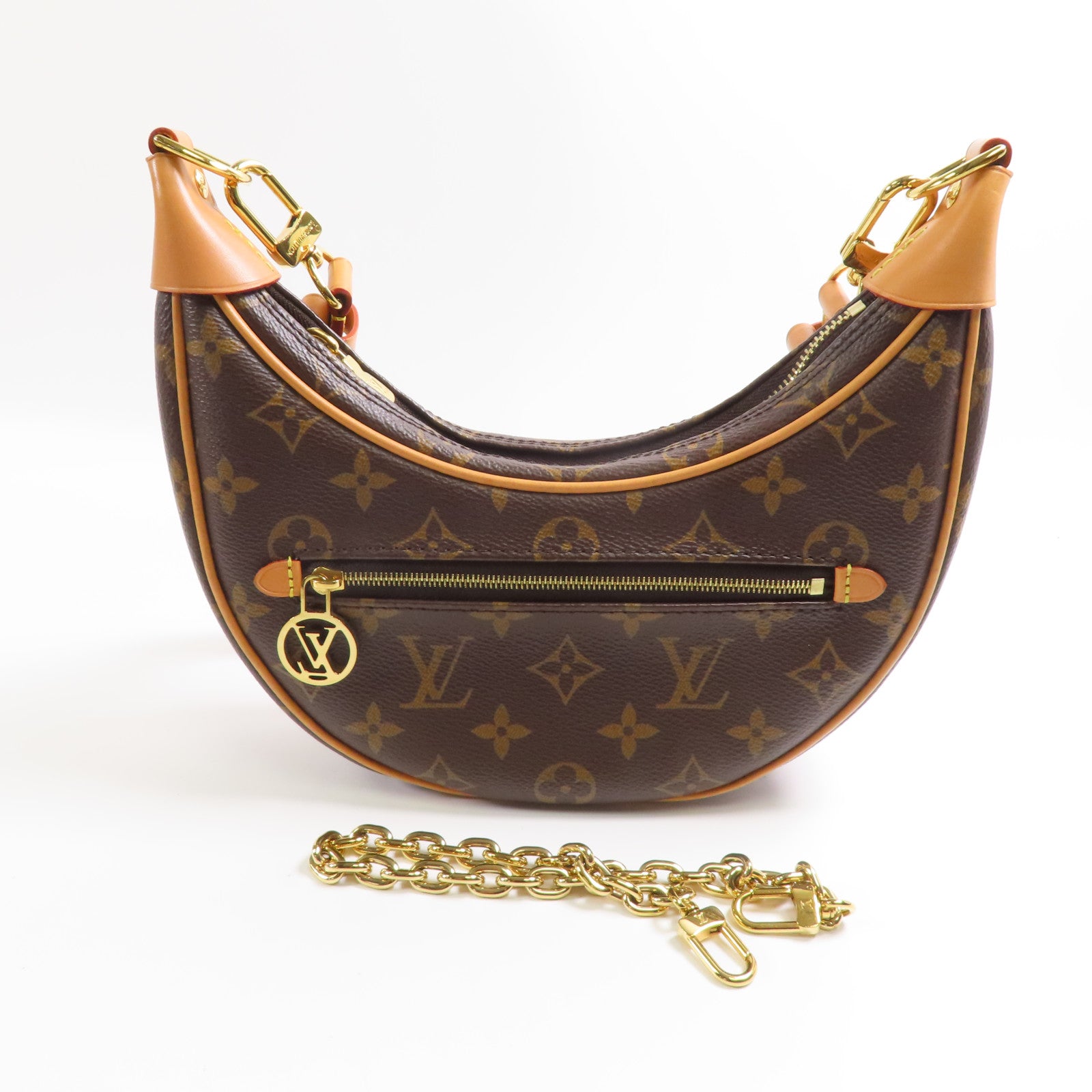 LOUIS VUITTON LV GHW Loop 2 Way Shoulder Bag M81098 Monogram Brown