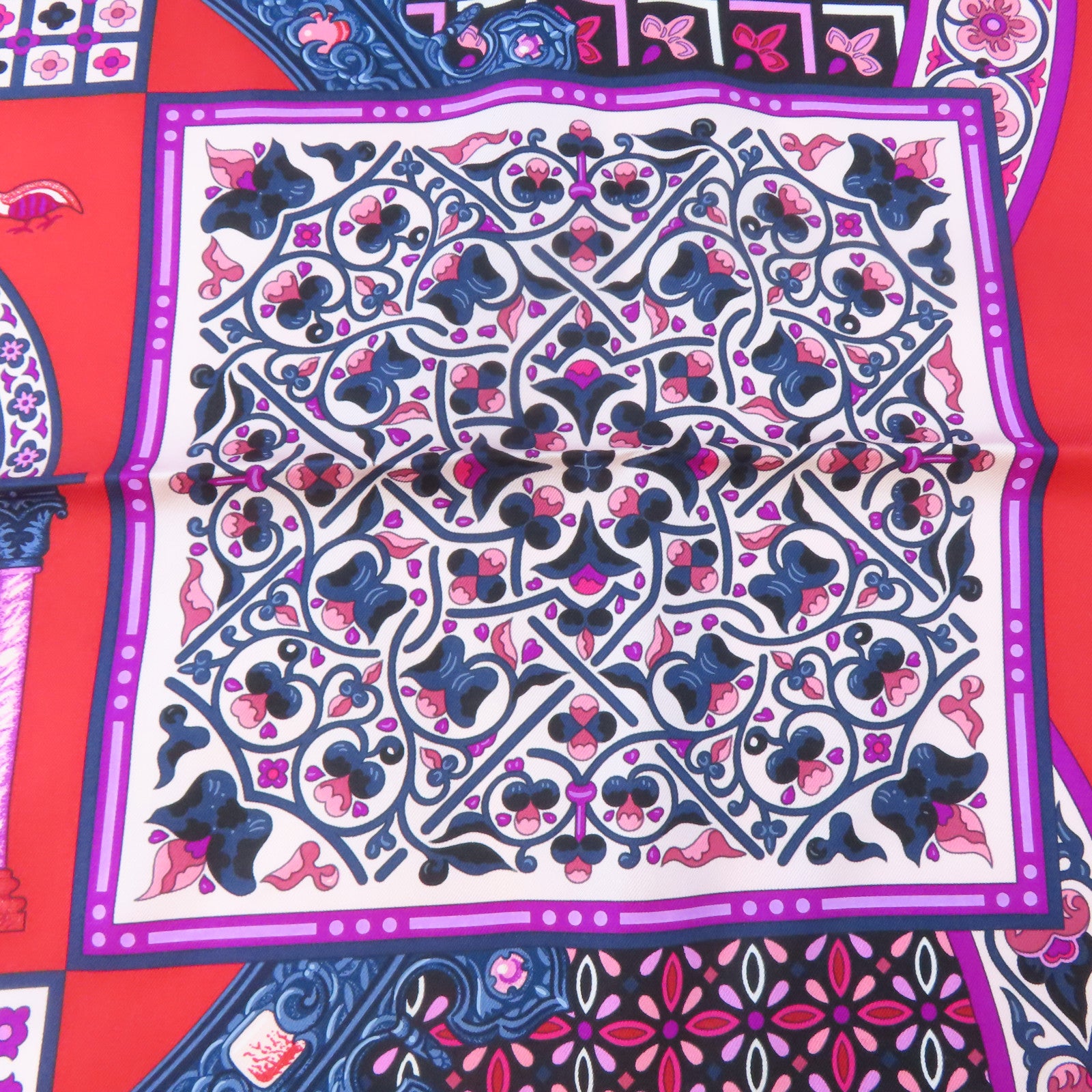 HERMES 絲質Scarf絲巾紅色/多色