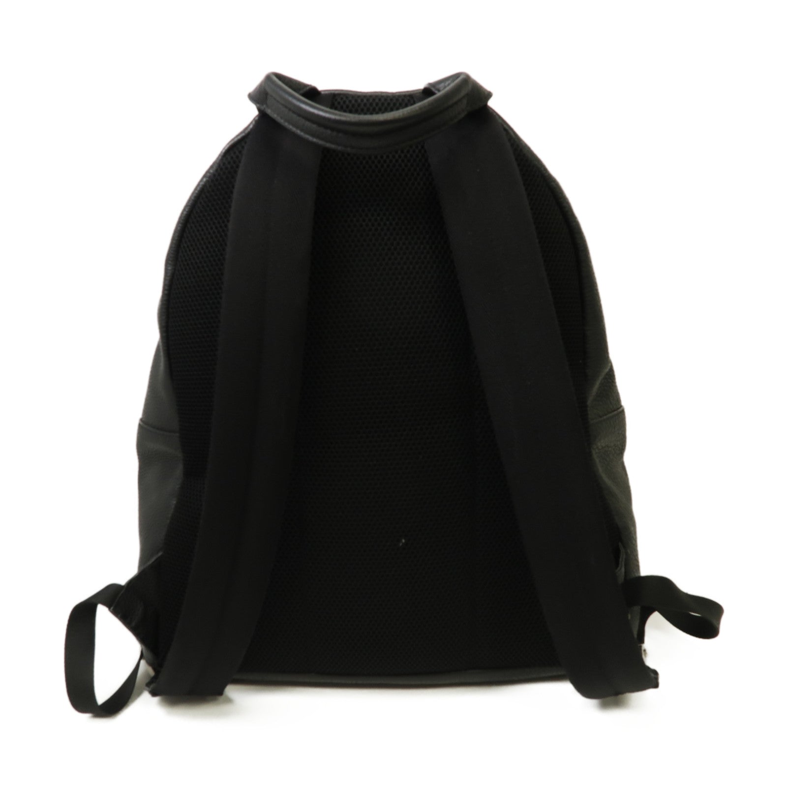 FENDI 牛皮皮革Backpack銀扣背包黑色