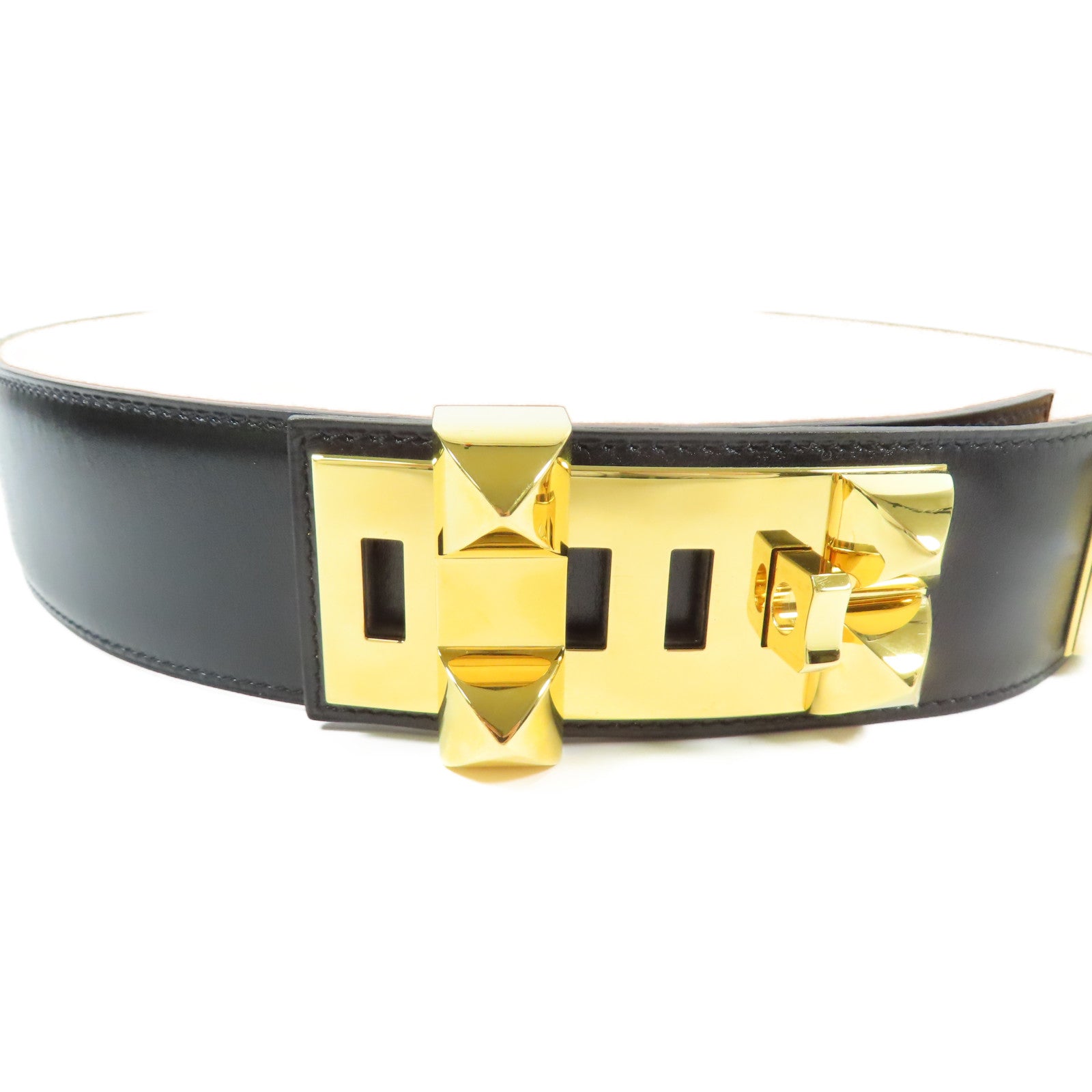 HERMES 牛皮皮革Belt金扣皮帶