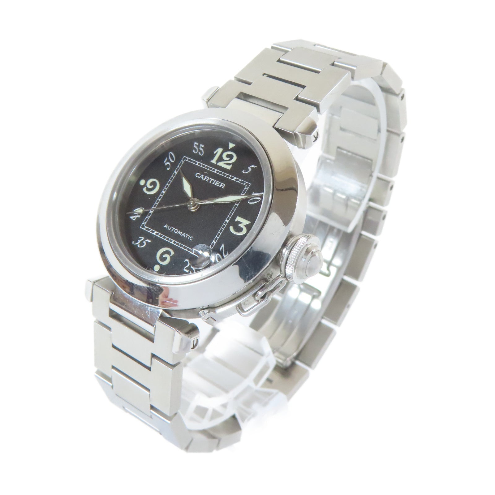 CARTIER Pasha C不鏽鋼手錶自動機芯黑色